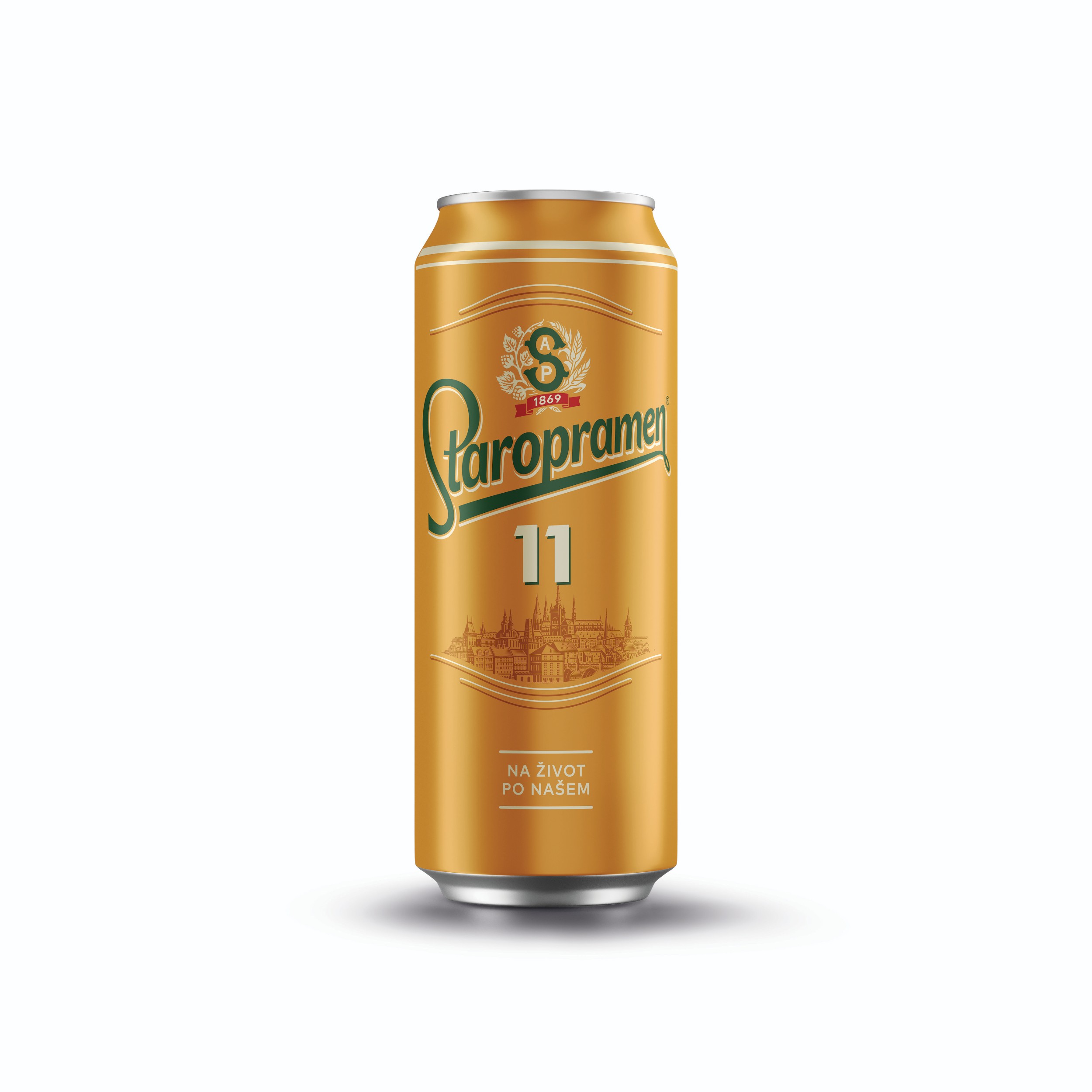 Nápoje - Staropramen Jedenáctka pivo ležák světlý plech 0,5 l