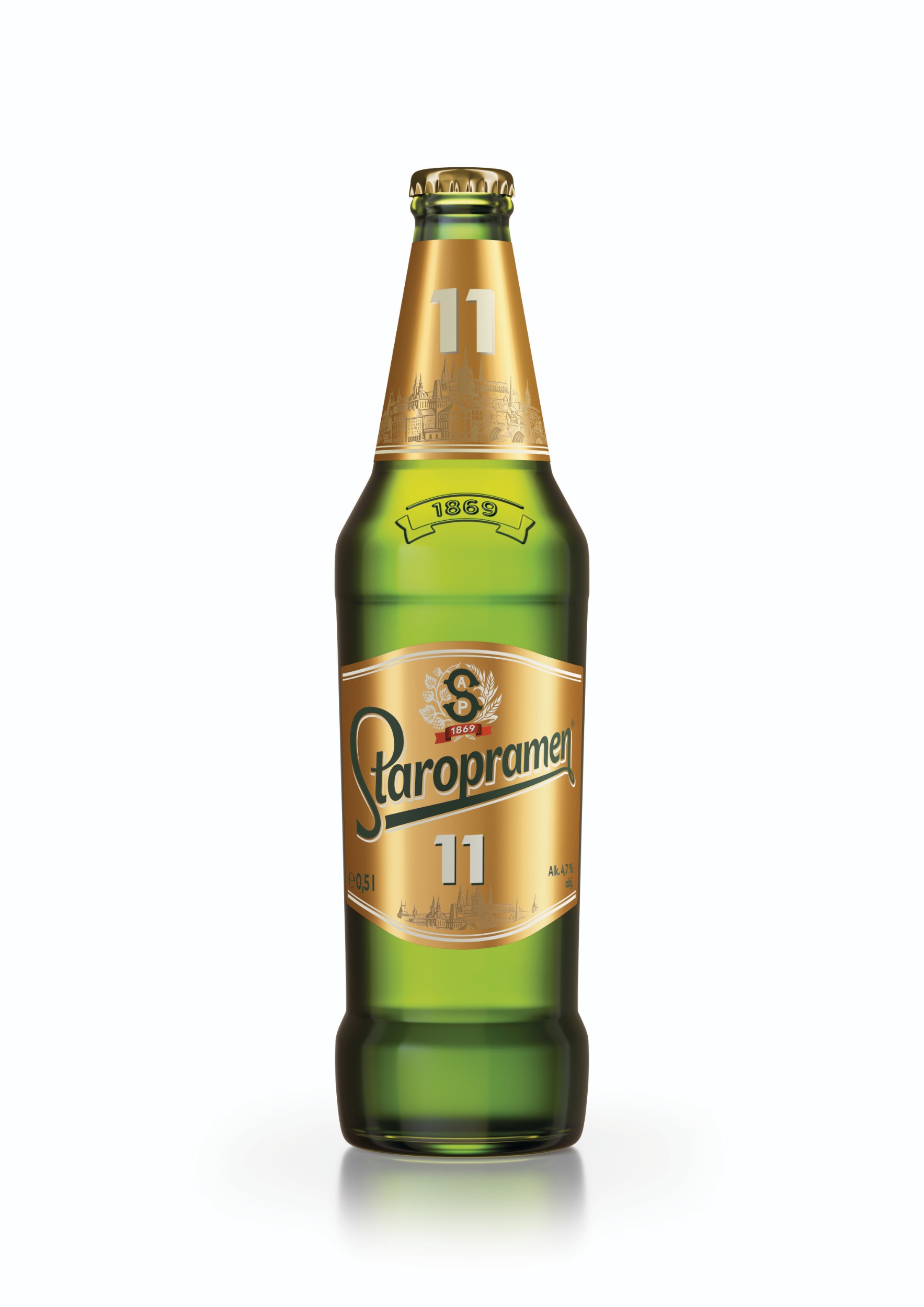 Nápoje - Staropramen Jedenáctka pivo ležák světlý sklo 0,5 l