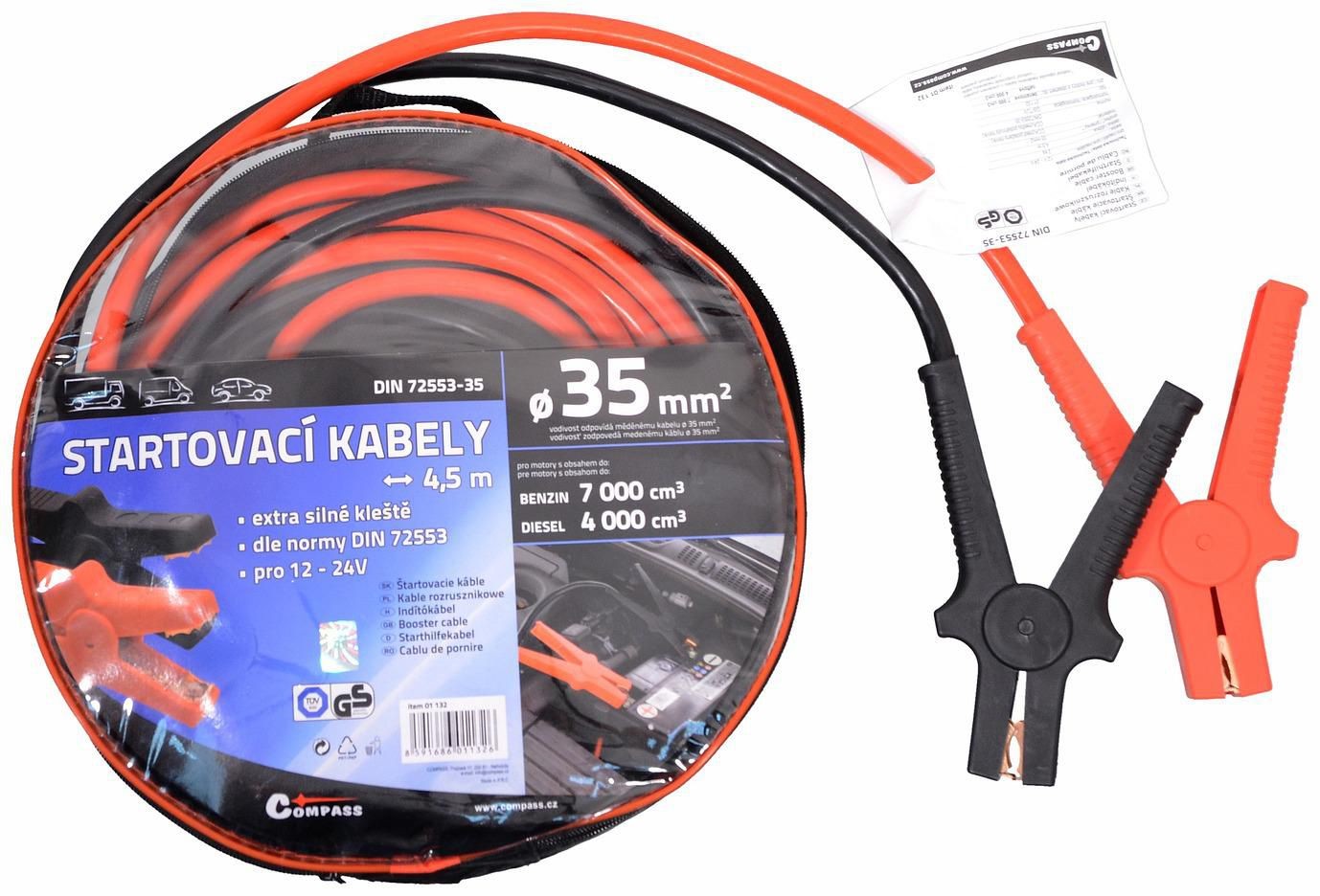 Auto-moto - Startovací kabely 35 délka 4,5m TÜV/GS  DIN72553