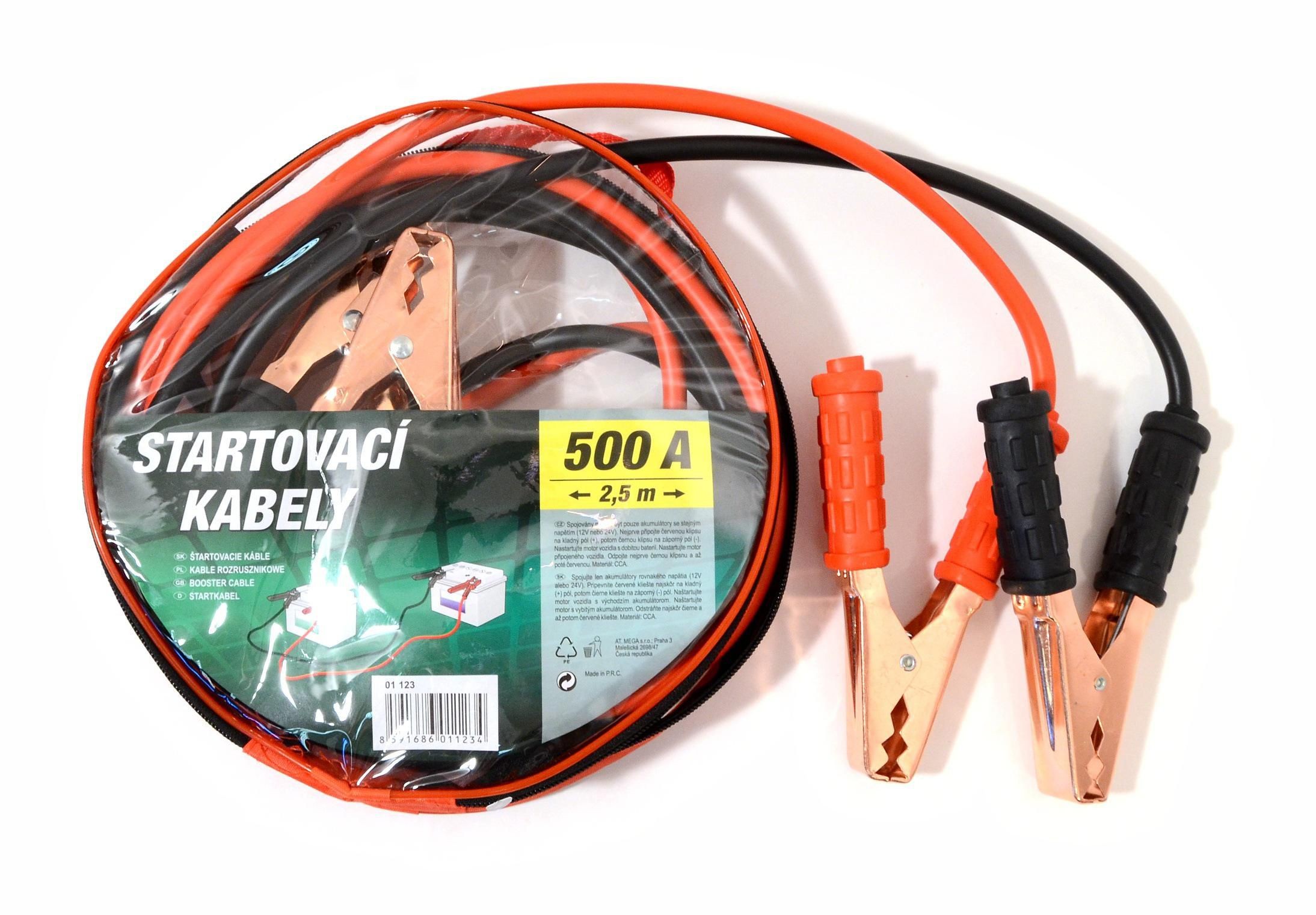 Auto-moto - Startovací kabely 500A  2,5m zipper bag