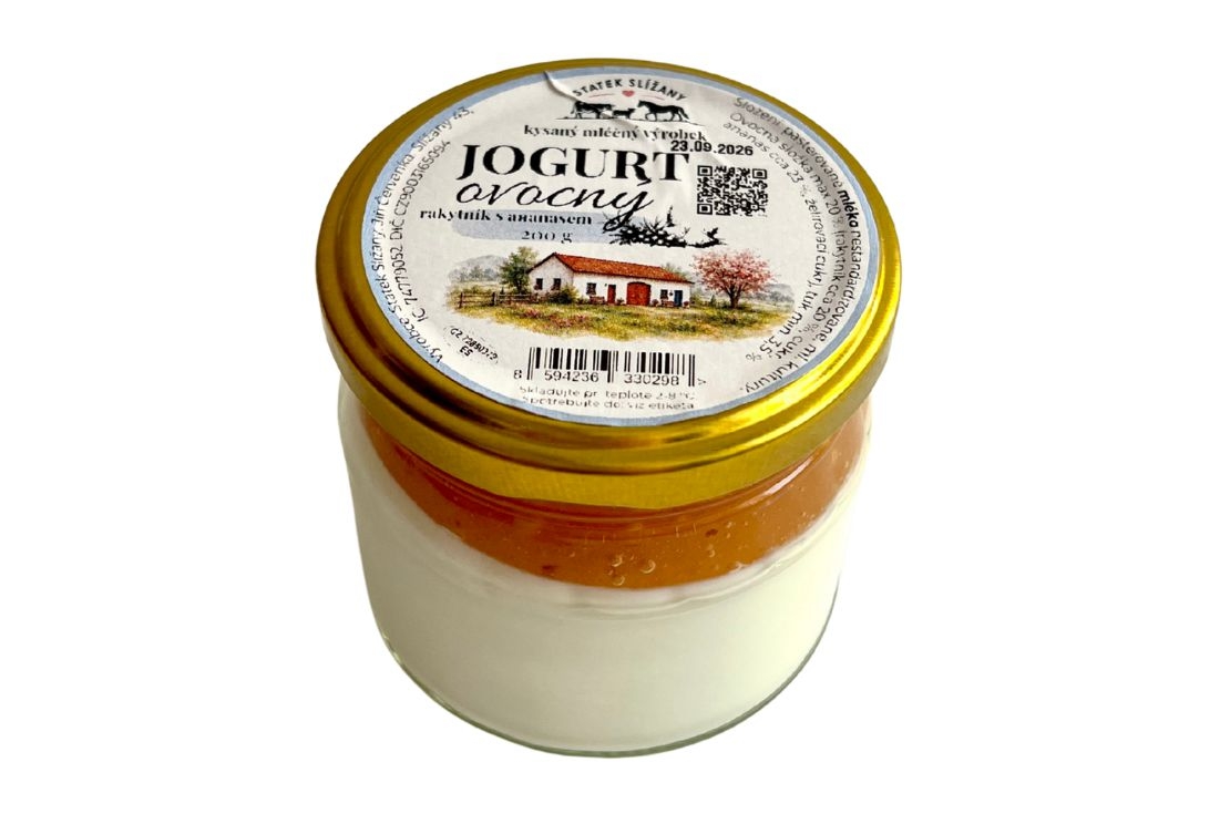 Statek Slížany Jogurt ovocný - Rakytník/ananas 200g