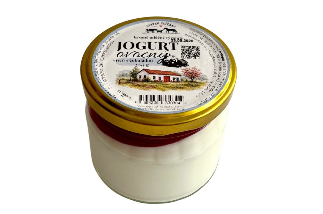 Statek Slížany Jogurt ovocný - Višeň s čokoládou 200g