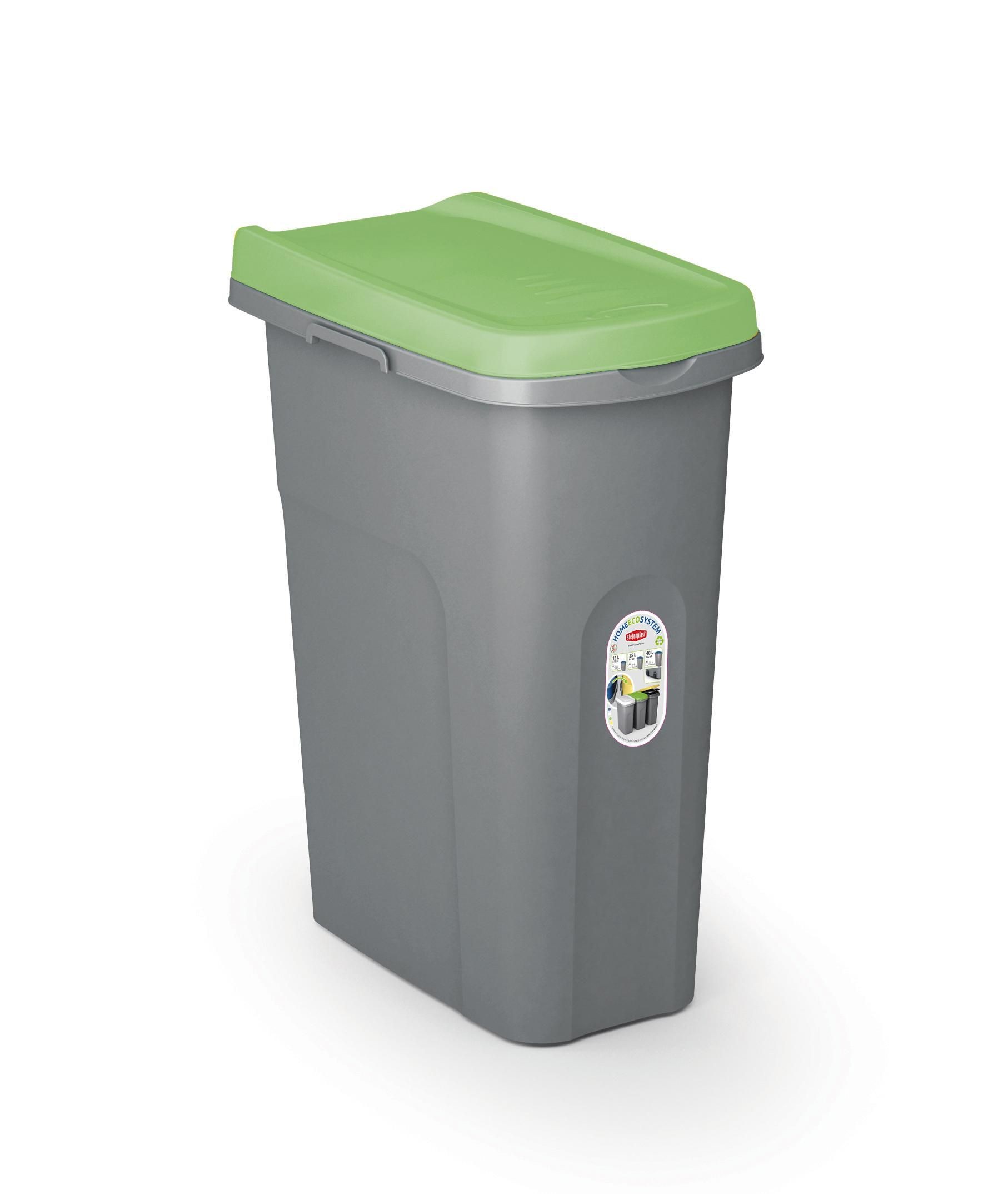 Domácnost a Zahrada - STEFANPLAST Odpadkový koš Home Eco System 25 l, zelený