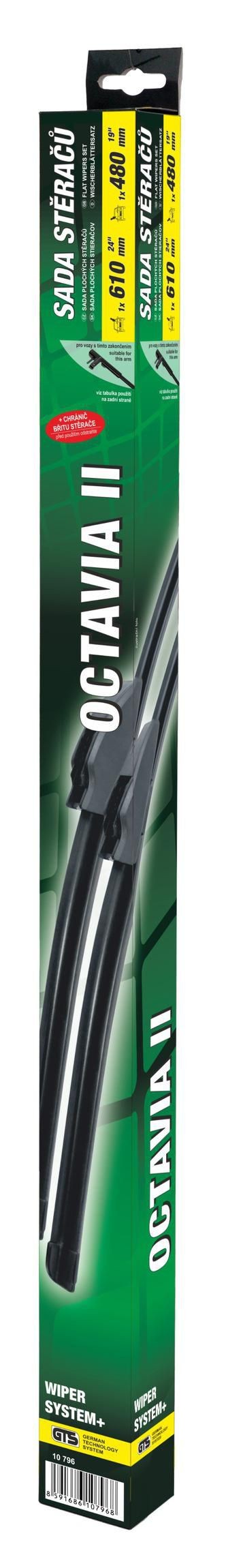 Auto-moto - Stěrače Flat Set 610+480mm Green OCT II