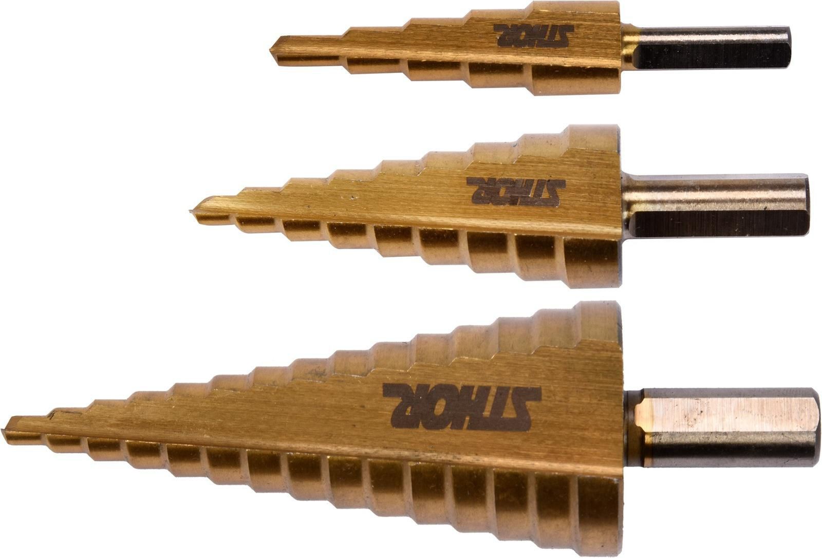 Domácnost a Zahrada - Sthor Sada stupňovitých vrtáků 3ks 4-32 mm