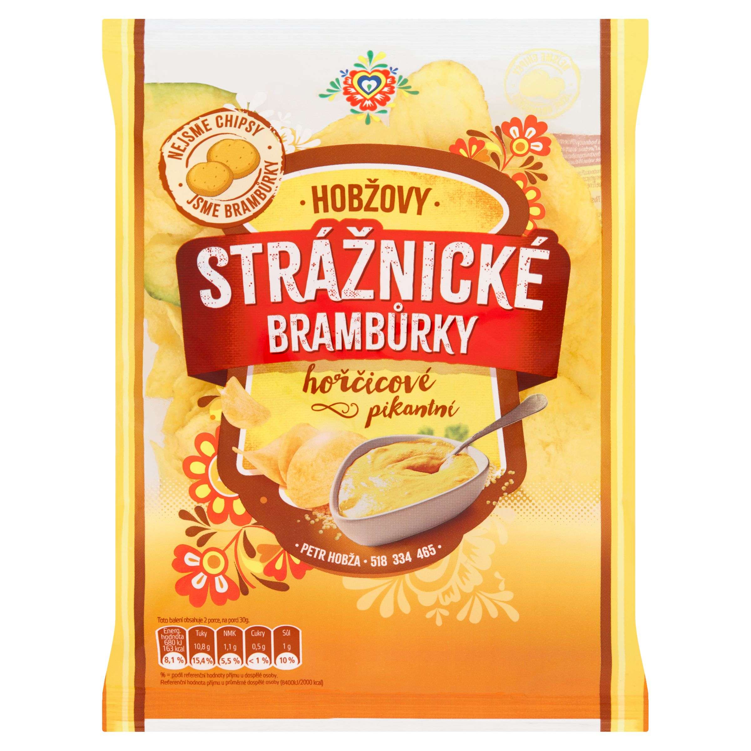 Trvanlivé potraviny - Strážnické Brambůrky Hobžovy hořčicové pikantní 60g