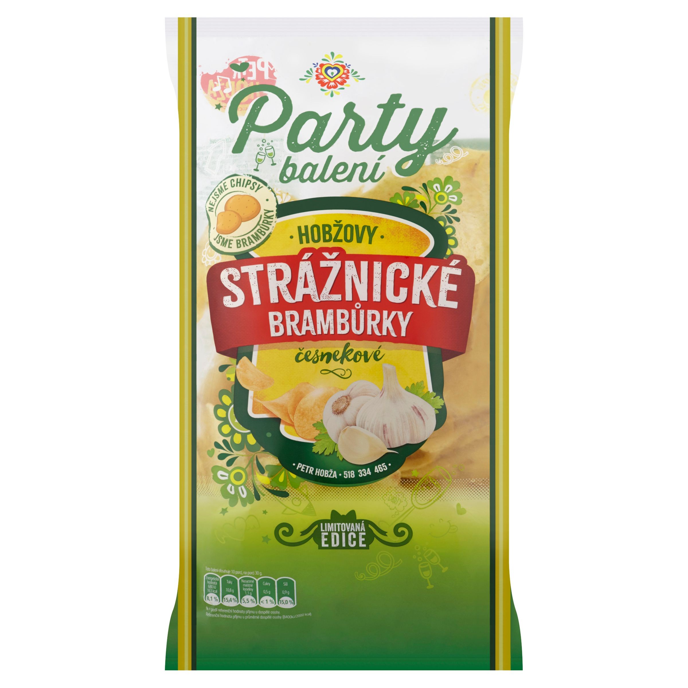 Trvanlivé potraviny - Strážnické Brambůrky Party balení česnekové 300 g