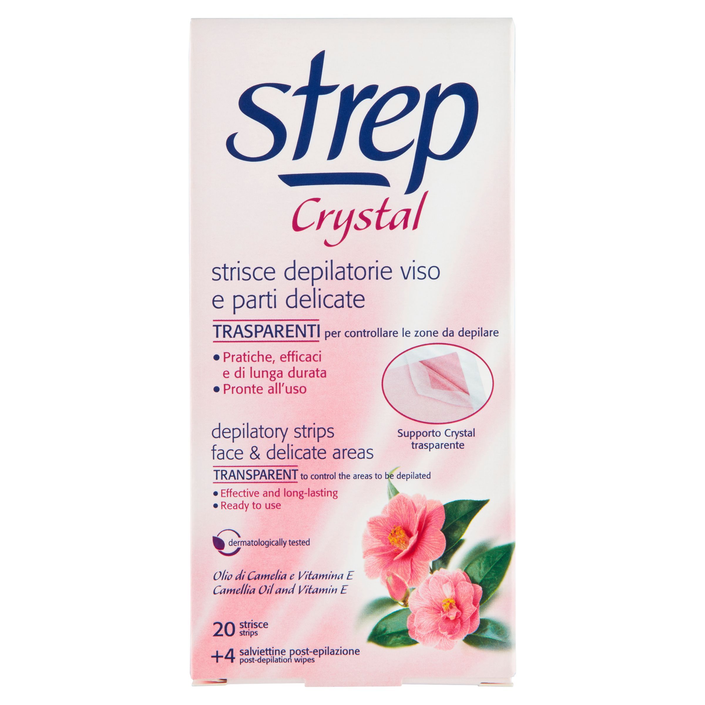 Drogerie a kosmetika - Strep Crystal Voskové pásky pro epilaci tváře a citlivých míst 20 ks