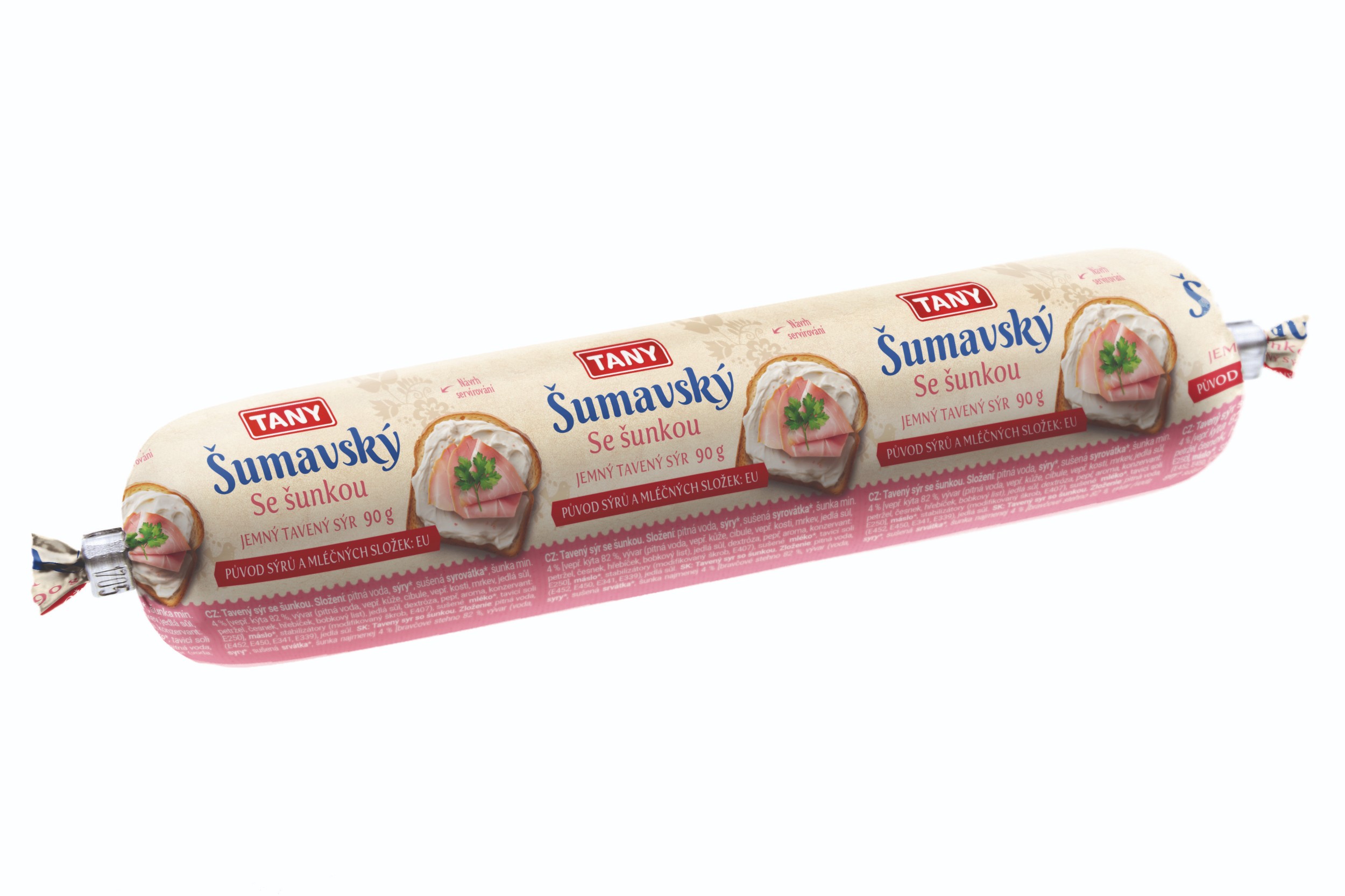 Mléčné a chlazené - Šumavský tavený sýr se šunkou 90g