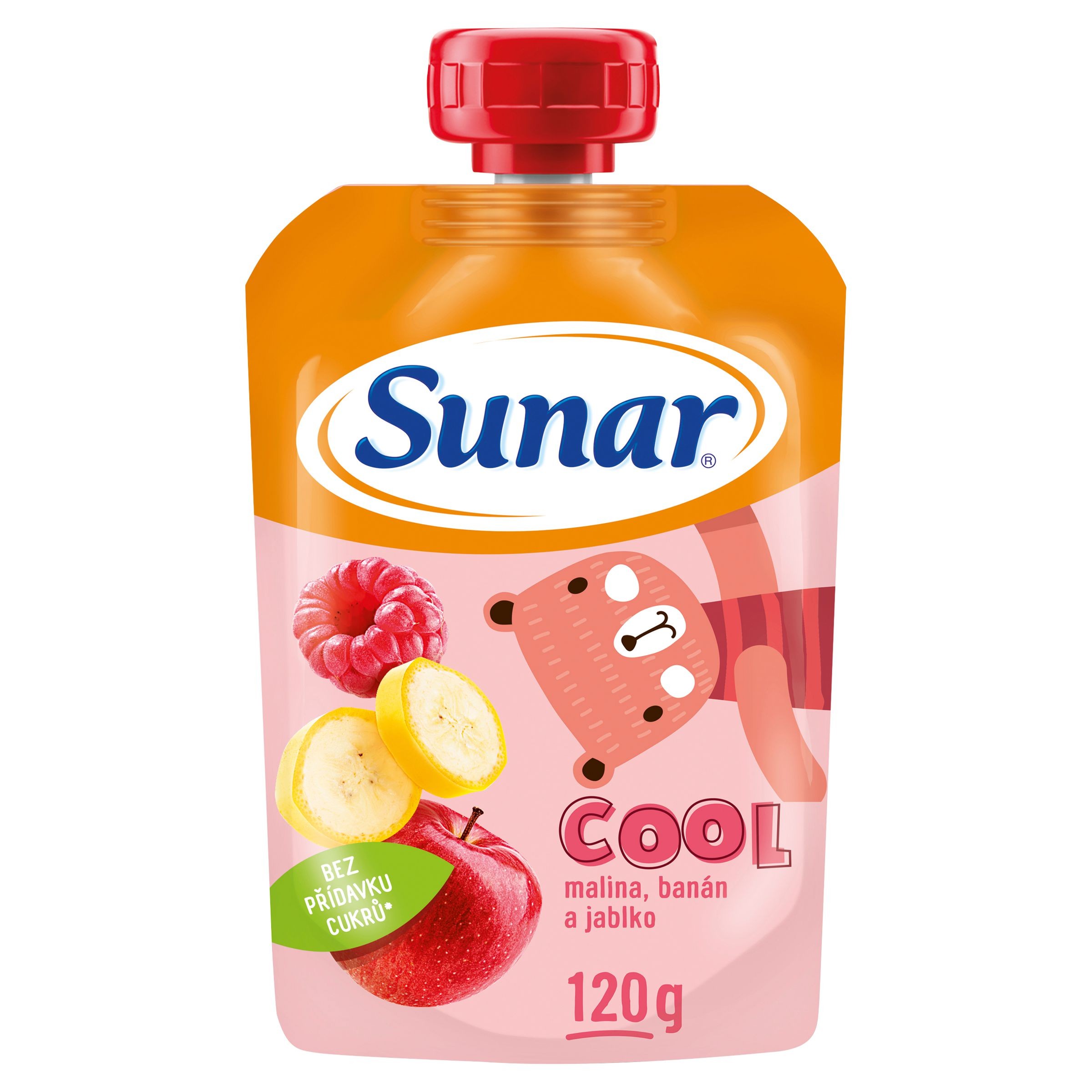 Svět dětí - Sunar Cool ovocná kapsička malina, banán, jablko 12m+ 120 g