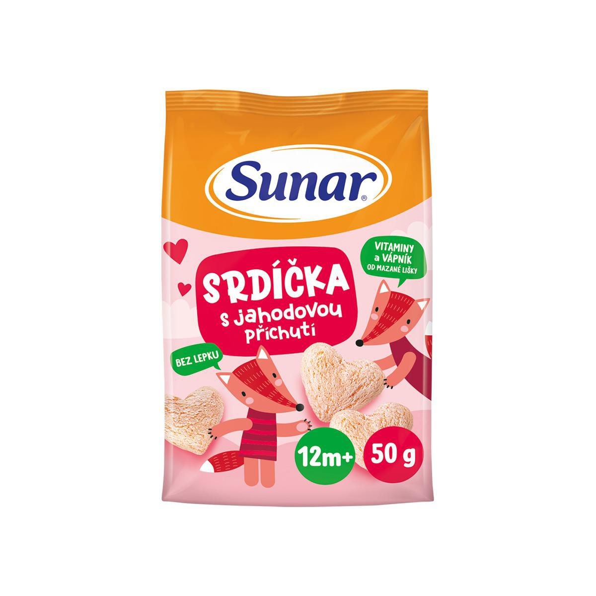 Svět dětí - Sunar Dětské křupky jahodová srdíčka 12m+, 50 g