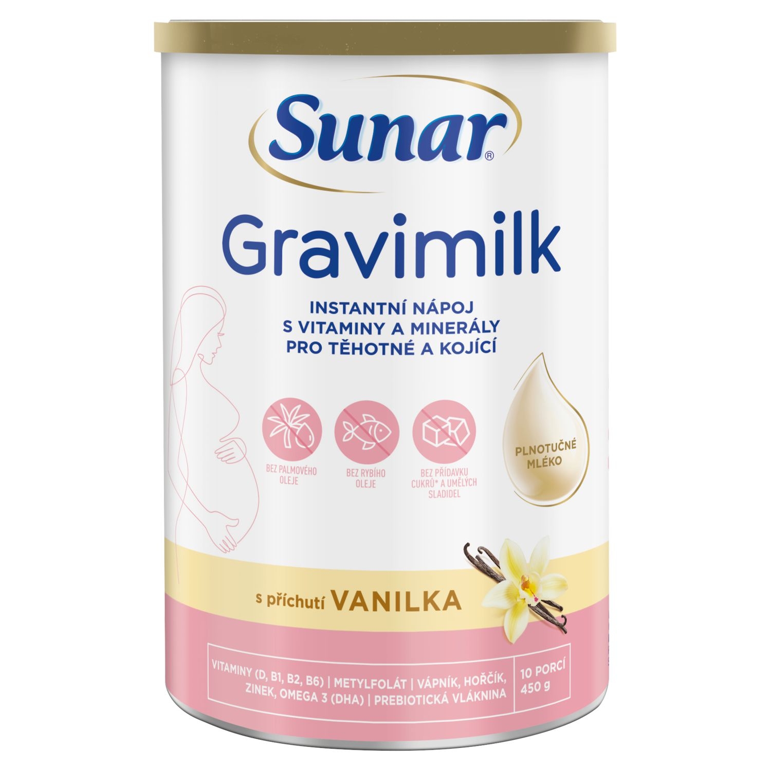 Svět dětí - Sunar Gravimilk s příchutí vanilka pro těhotné a kojící ženy 450 g
