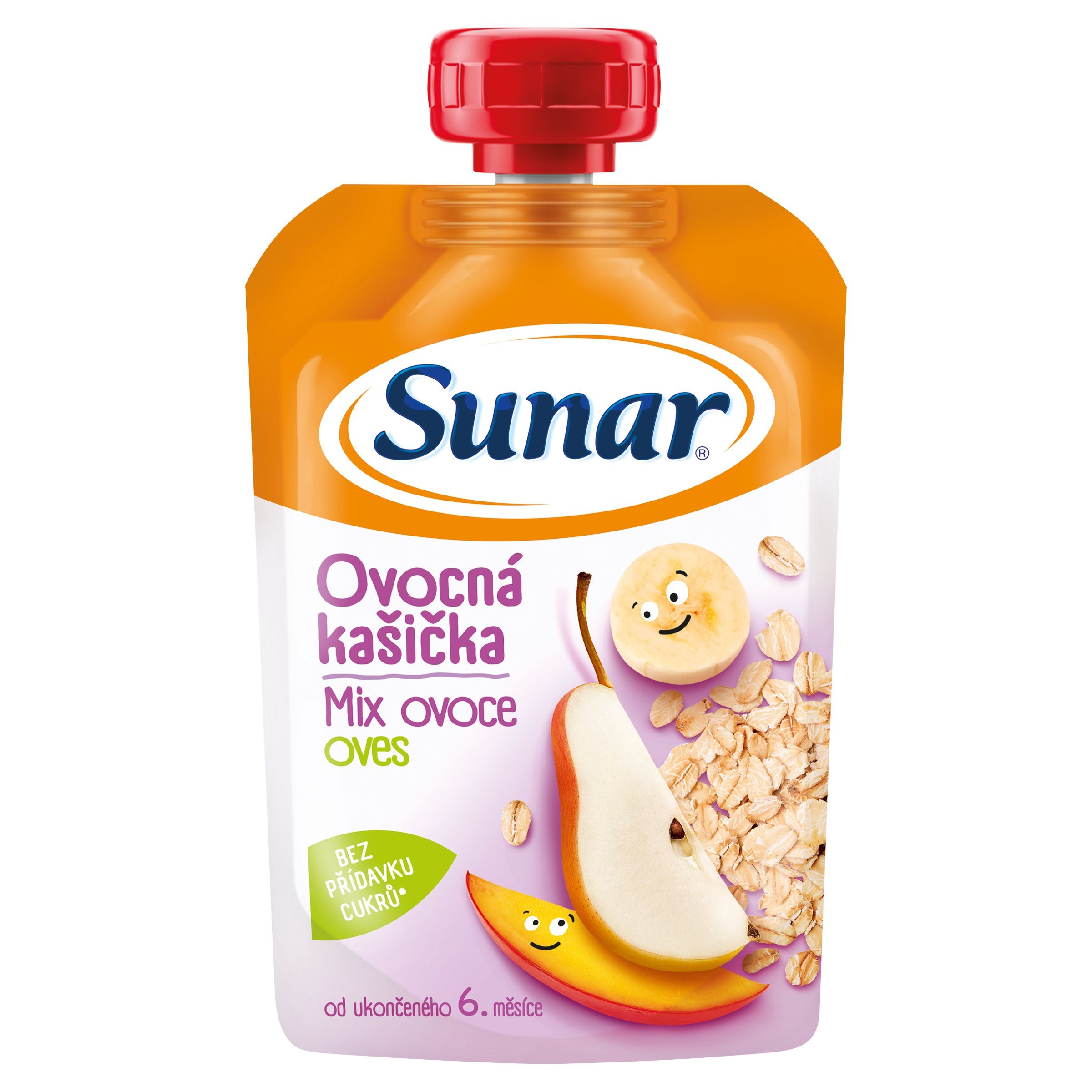 Svět dětí - Sunar kašička ovocná kapsička mix ovoce, ovesné vločky 6m+ 120 g