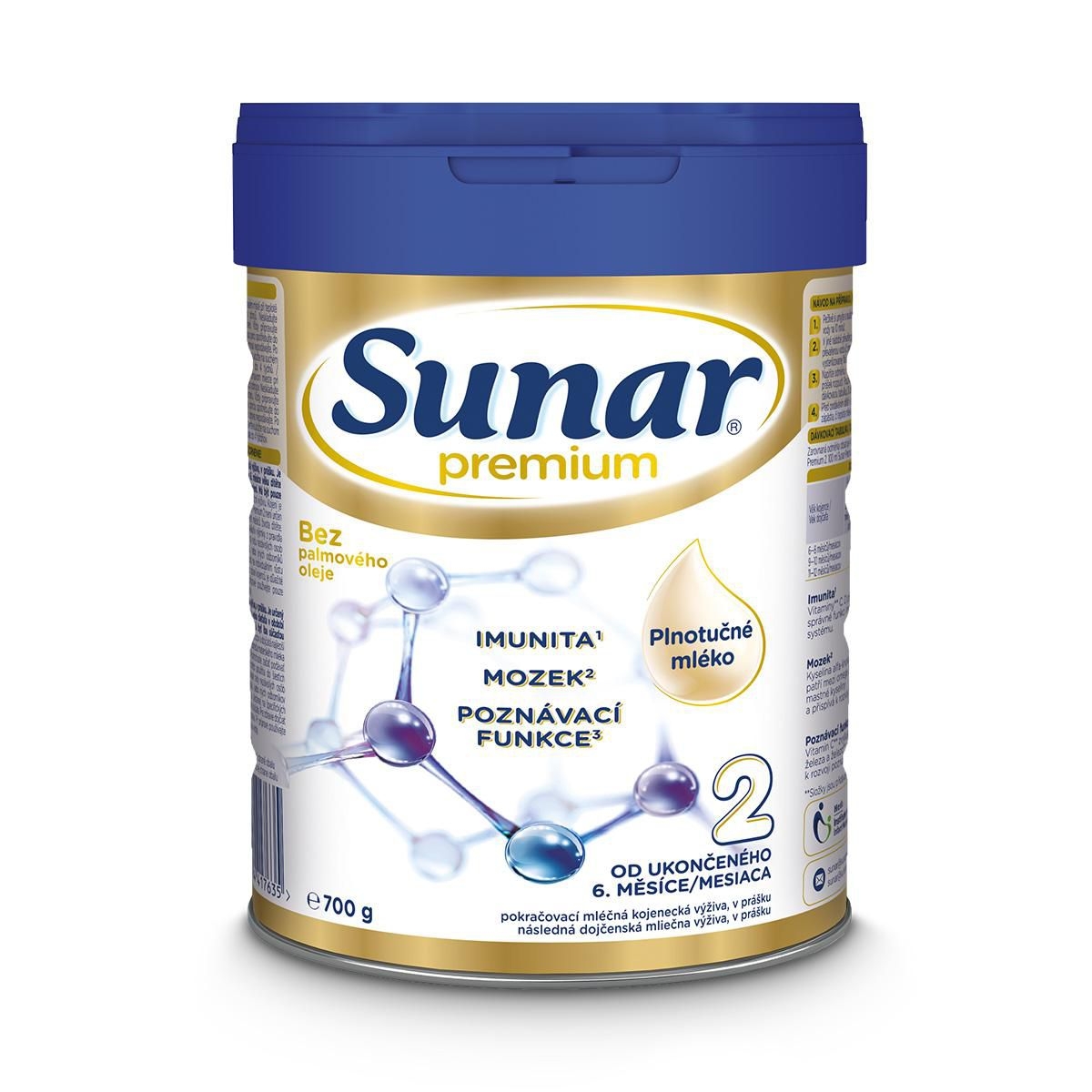 Svět dětí - Sunar Premium 2 pokračovací kojenecké mléko 700 g