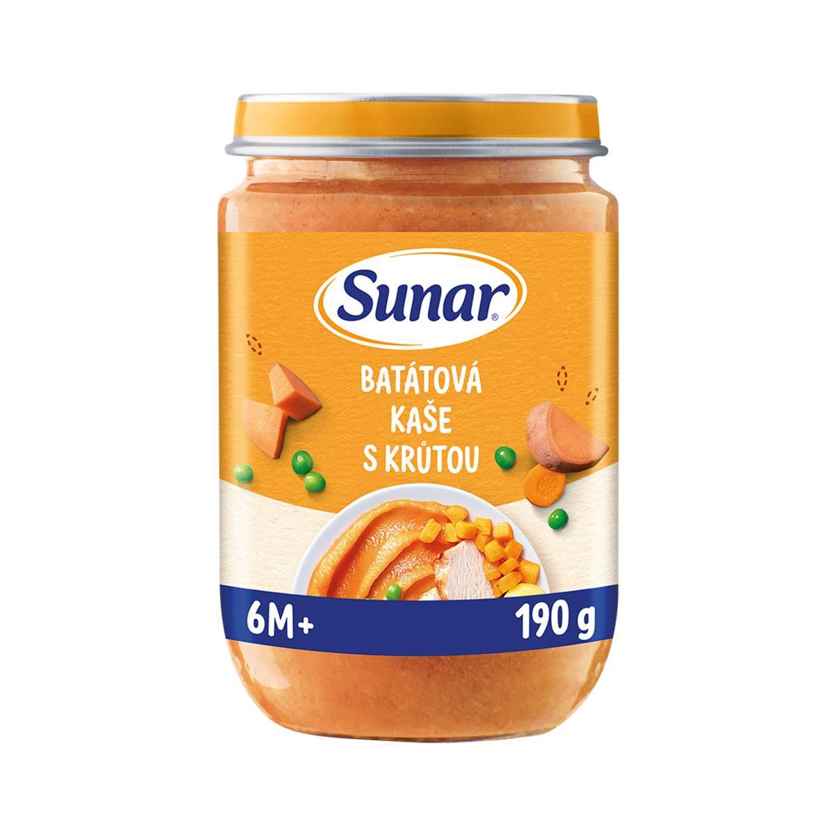 Svět dětí - Sunar Příkrm batátová kaše s krůtím masem 6m+, 190g