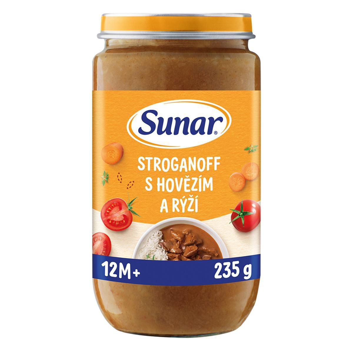 Svět dětí - Sunar Příkrm stroganoff s hovězím a rýží 12m+, 235g