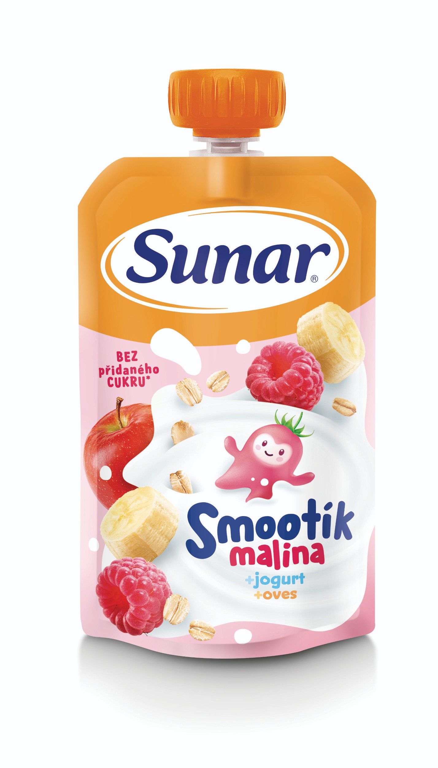 Svět dětí - Sunar Smootík dětská kapsička malina, jogurt, ovesné vločky 12m+, 120 g