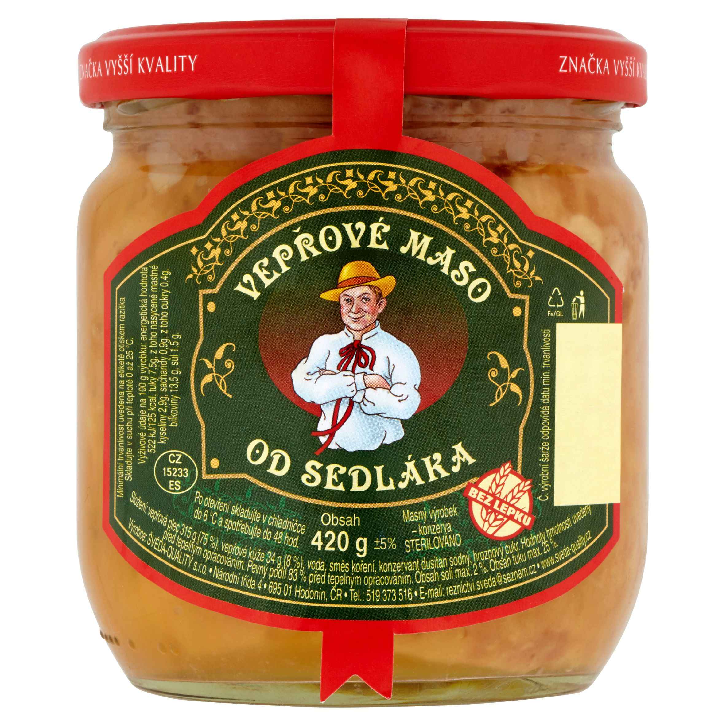 Trvanlivé potraviny - Švéda Vepřové maso od sedláka 420g