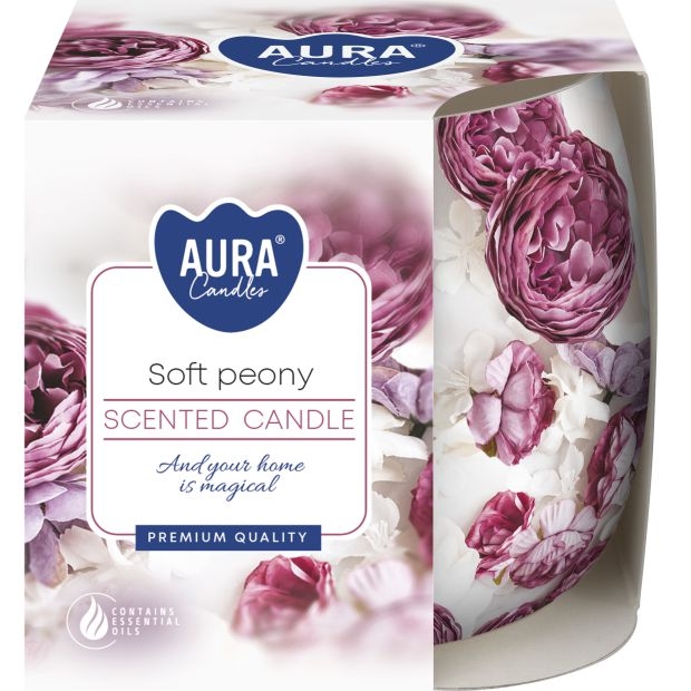 Domácnost a Zahrada - Svíčka ve skle s folií vonná  Soft peony 100g