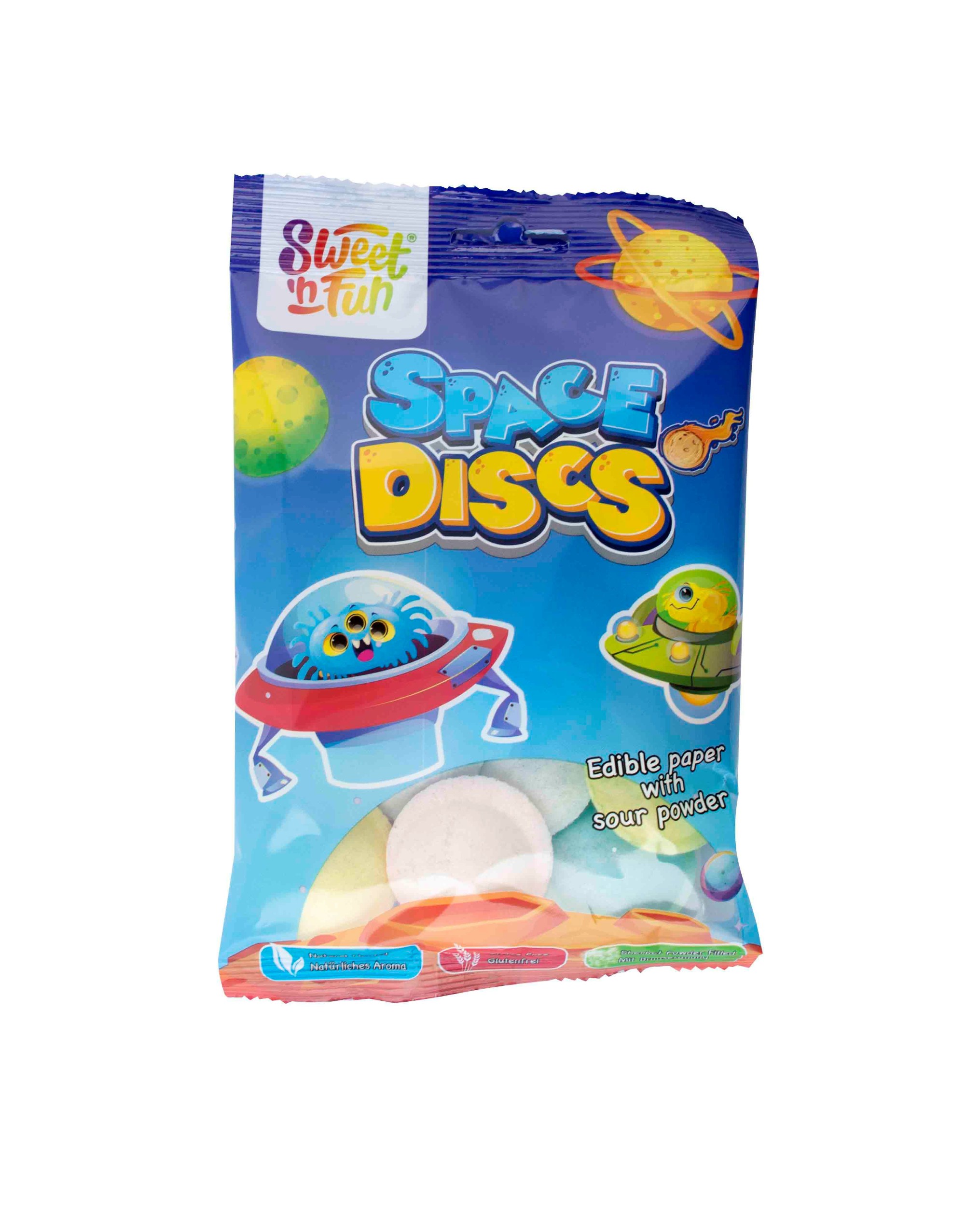 Trvanlivé potraviny - Sweet And Fun Space Discs UFO s kyselým práškem 22g