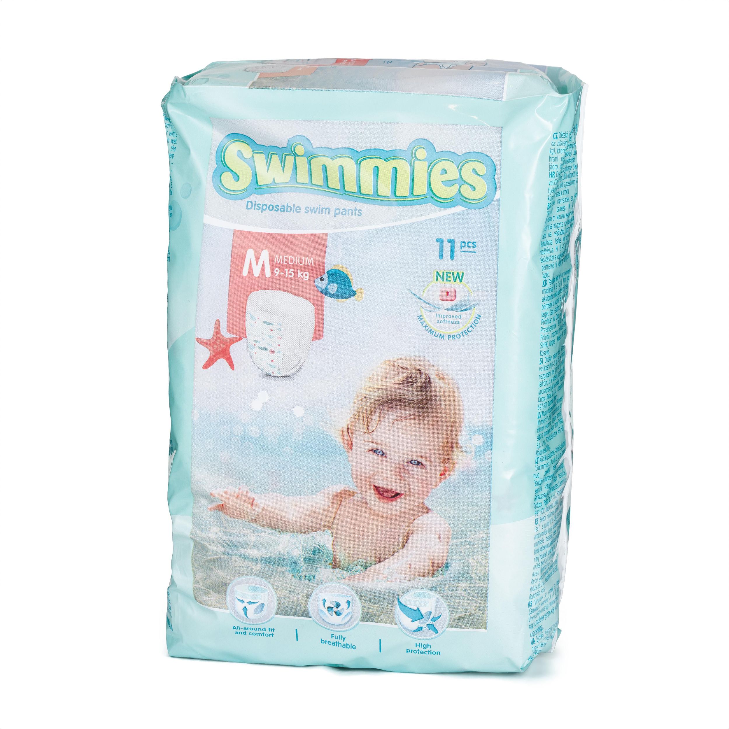 Svět dětí - Swimmies plenky M 9-15 kg, 11 ks