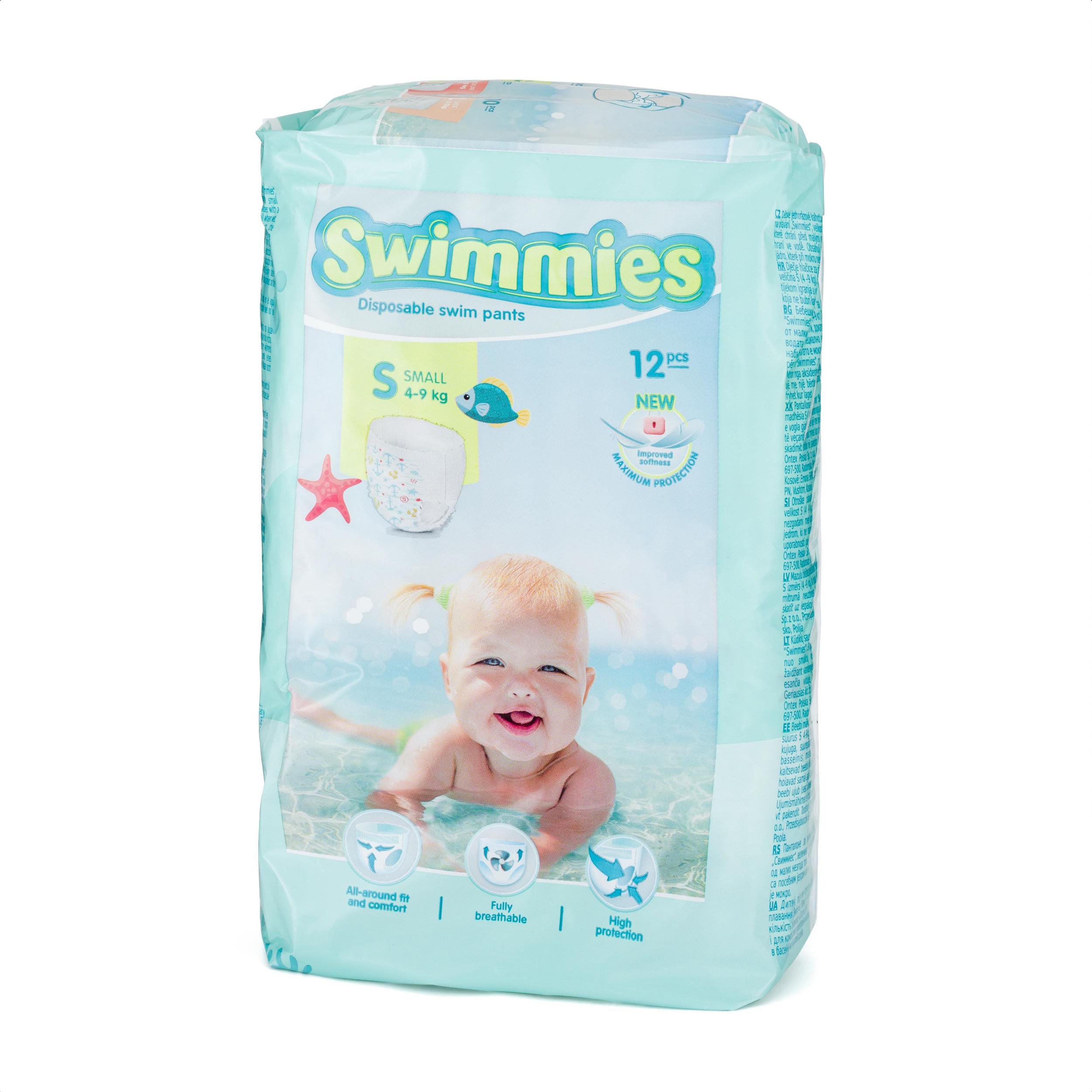 Svět dětí - Swimmies plenky S 4-9 kg, 12 ks