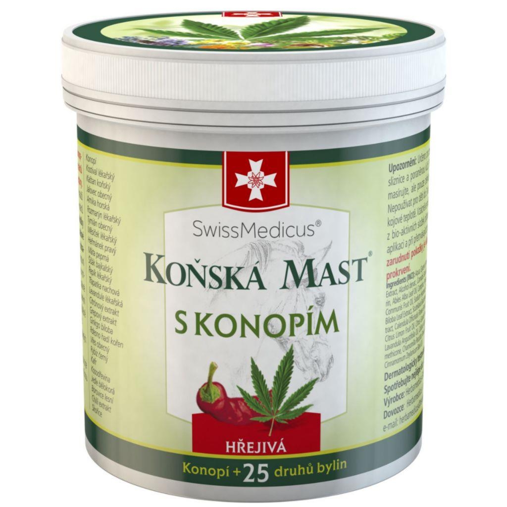 Drogerie a kosmetika - SwissMedicus Koňská mast s konopím hřejivá 250 ml