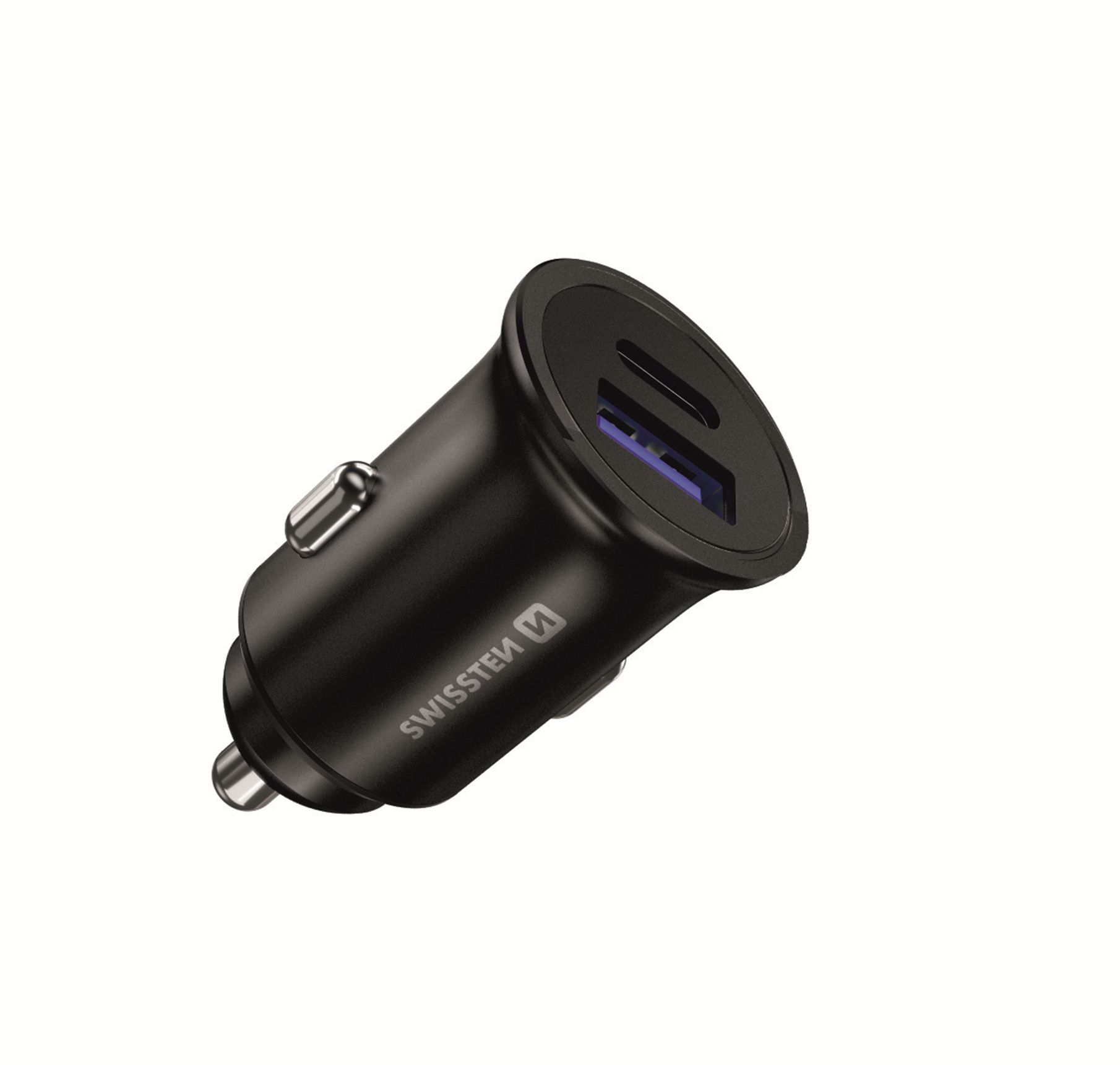 Swissten CL adaptér POWER DELIVERY USB-C + QUICK CHARGE 3.0 36W metal černý-0