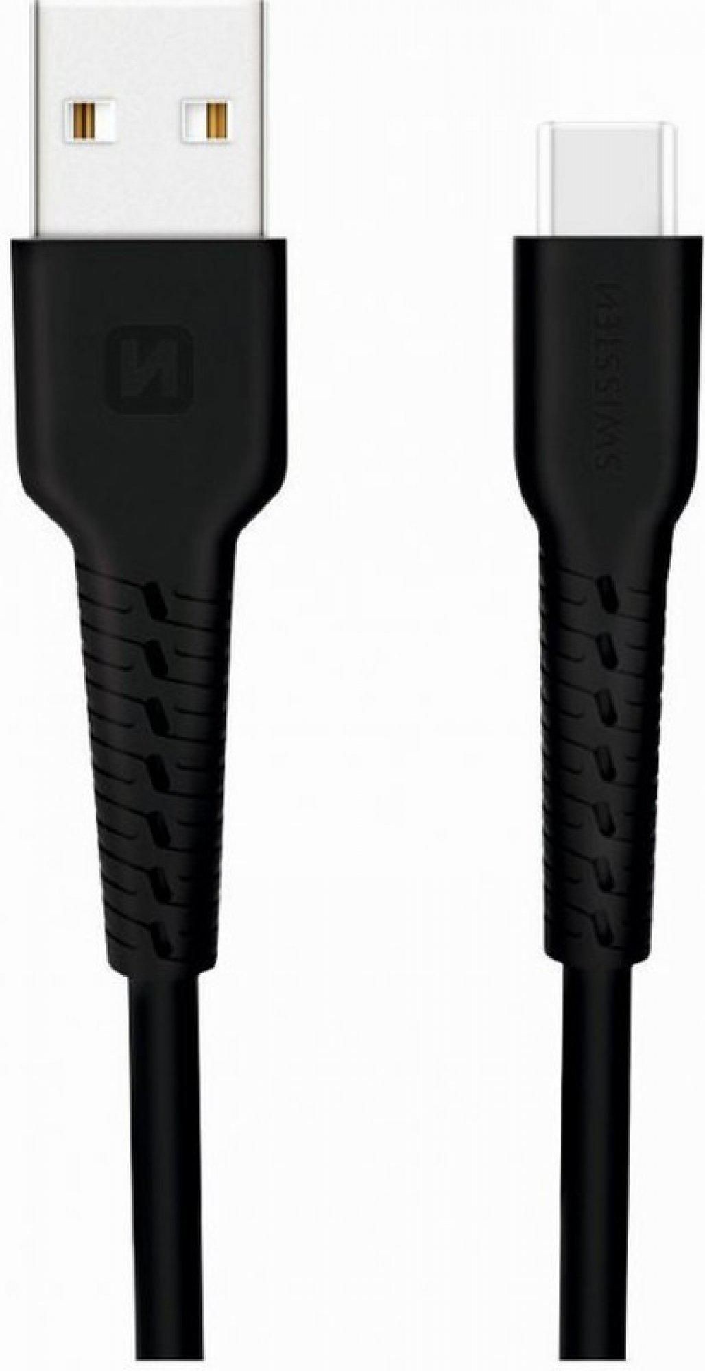 Elektro - Swissten Datový kabel USB / USB-C 1,0 m černý