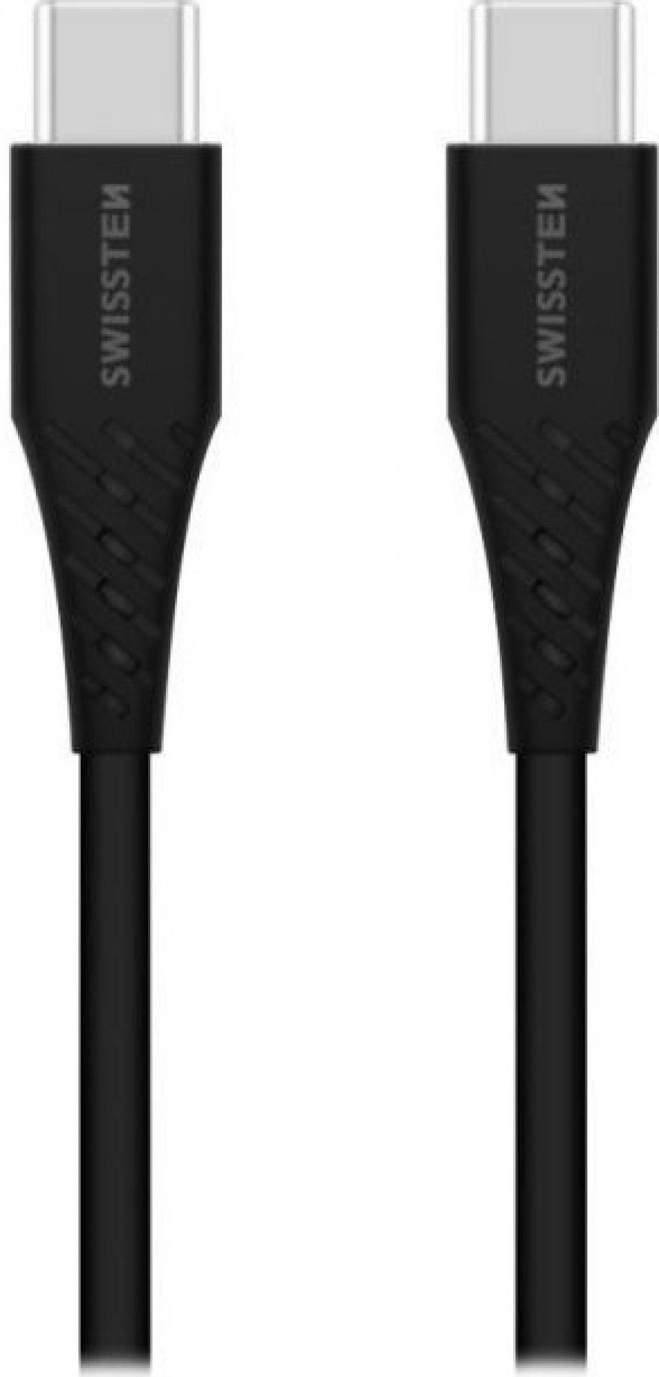 Elektro - Swissten Nabíjecí kabel USB-C / USB-C 0,4 M černý