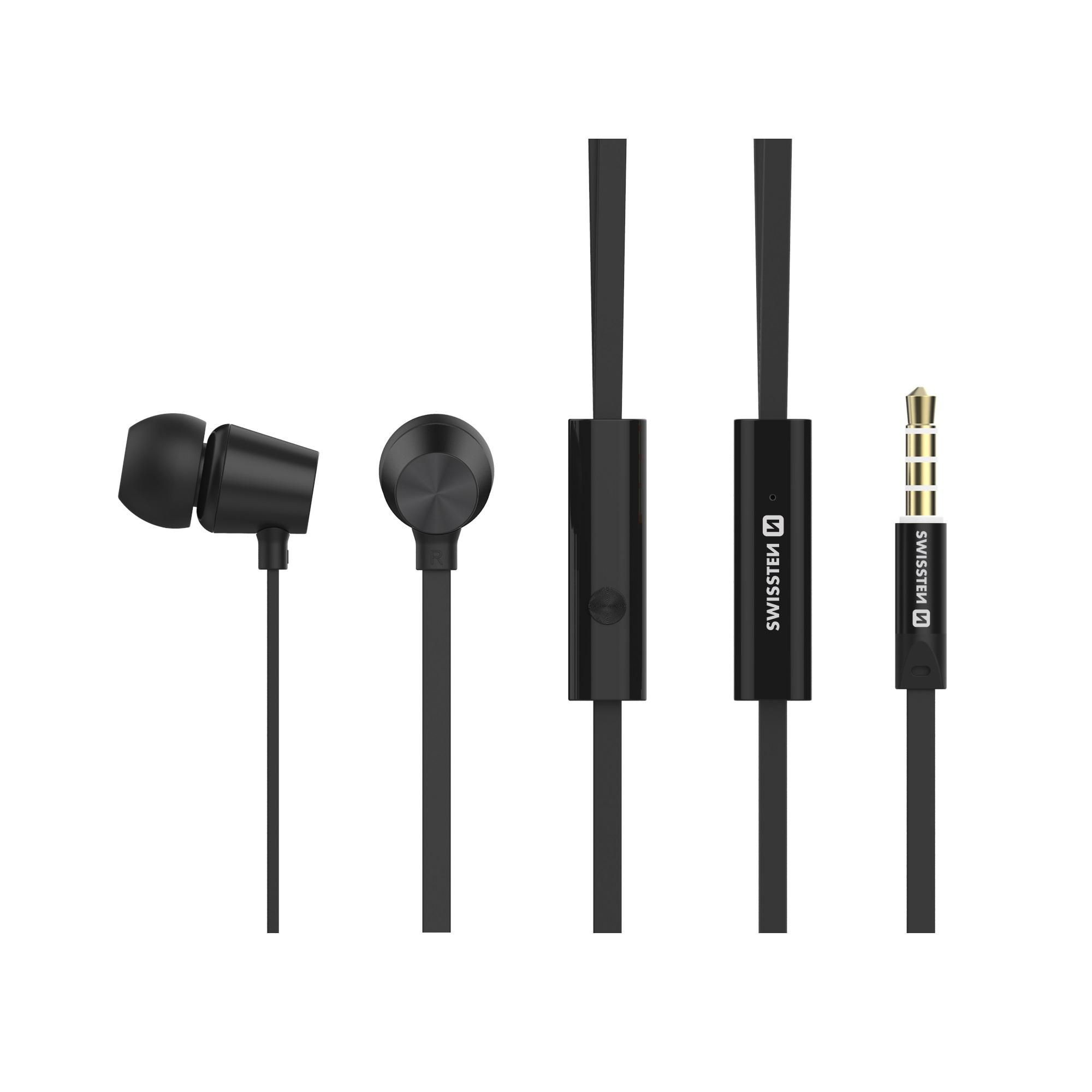 Elektro - Swissten Sluchátka Earbuds dynamic YS500 černá