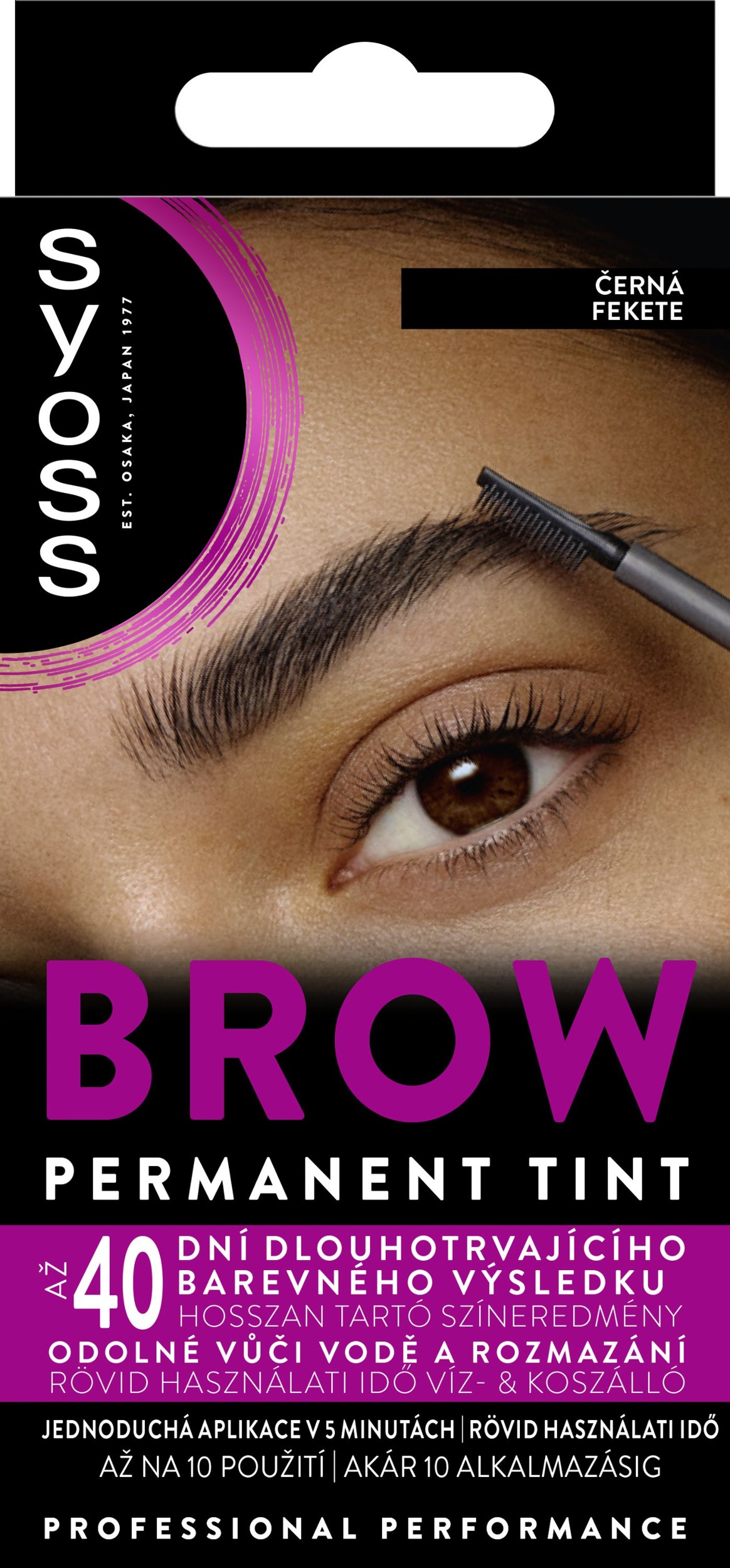 Drogerie a kosmetika - Syoss Brow Tint barva na obočí Černá 10ml