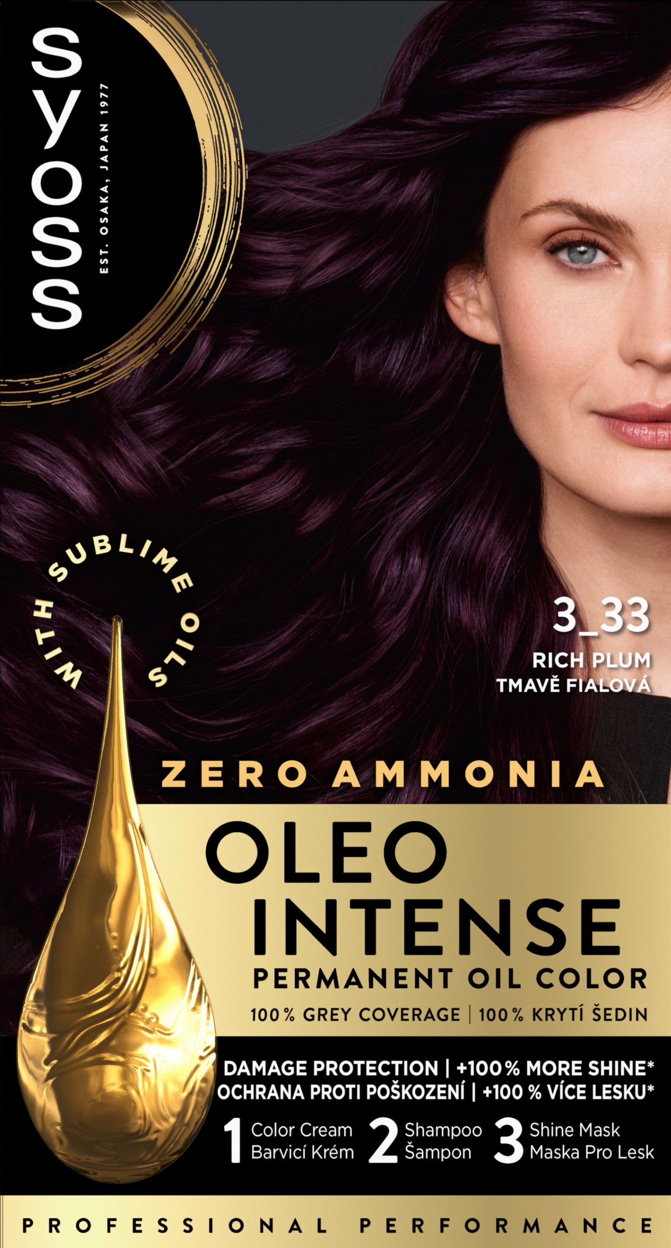 Drogerie a kosmetika - Syoss Oleo Intense 3-33 Tmavě fialová 50 ml