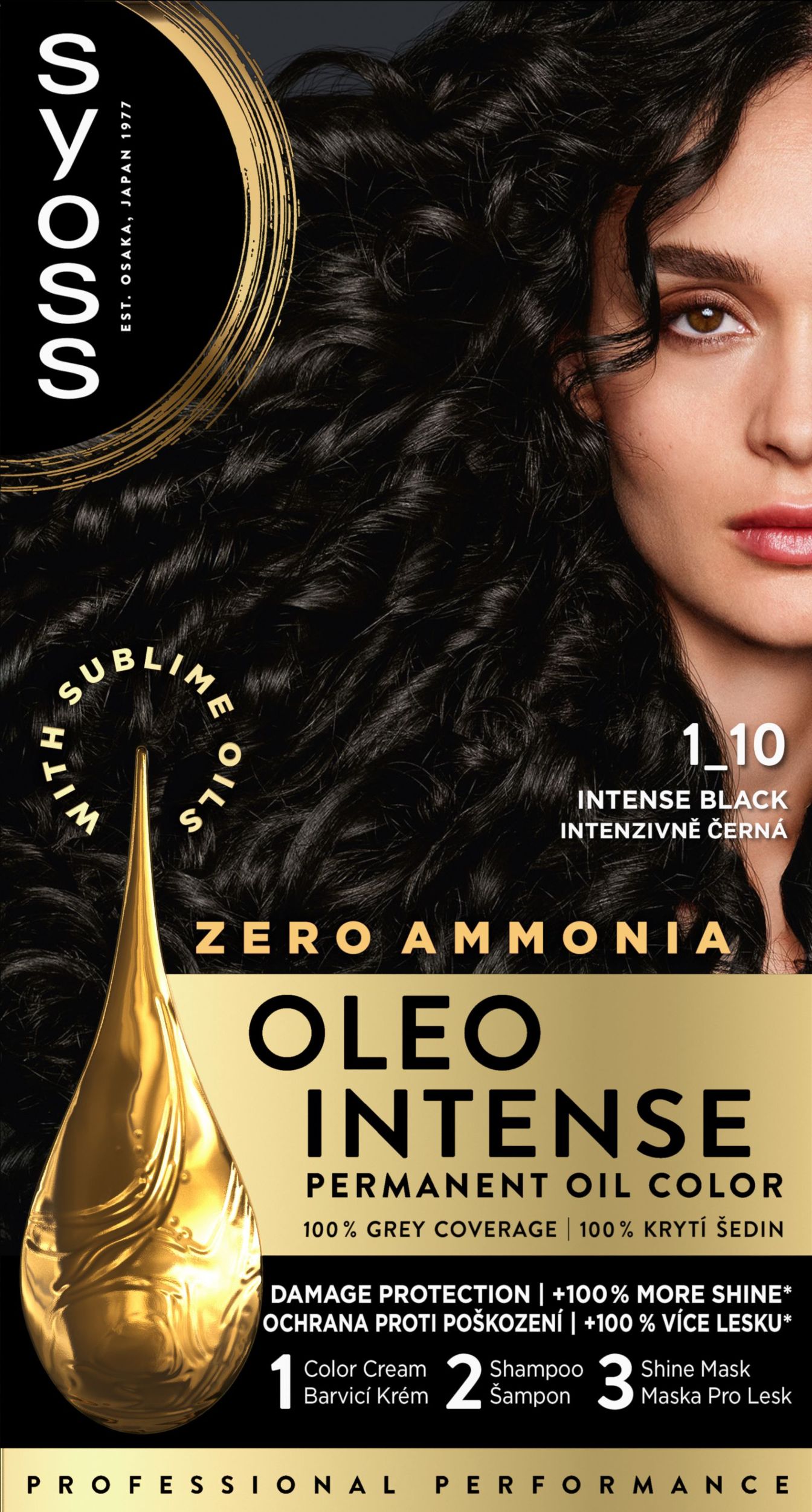Drogerie a kosmetika - Syoss Oleo Intense barva na vlasy intenzivně černý 1-10 50 ml