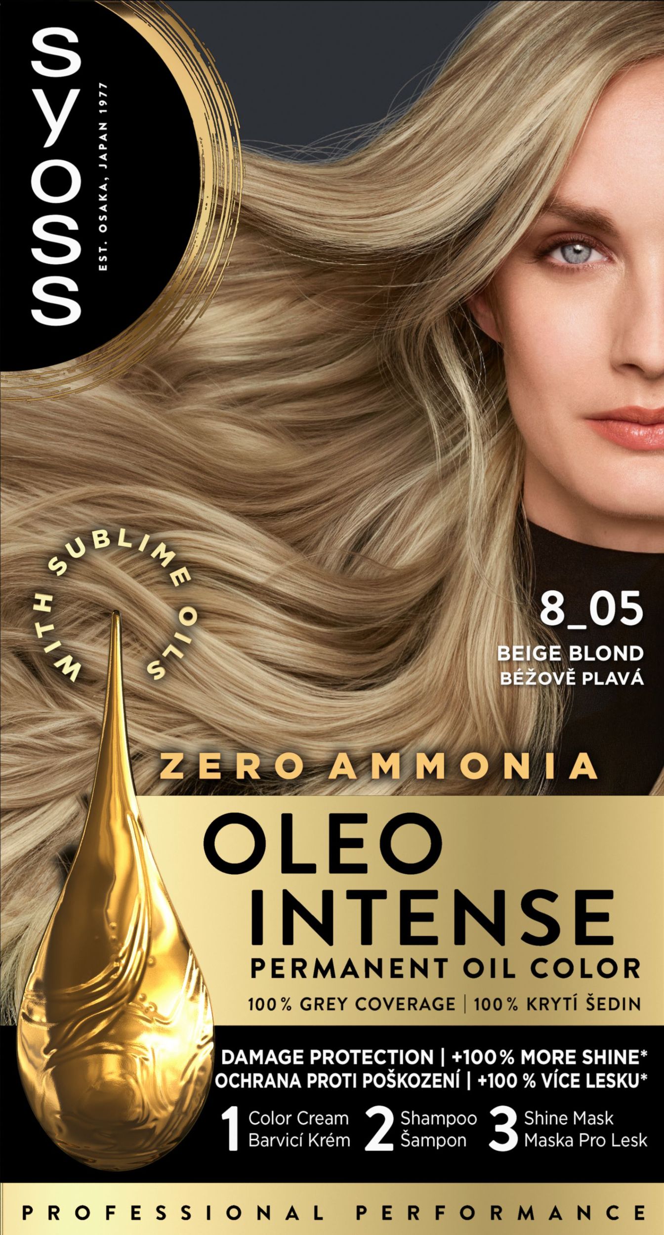 Drogerie a kosmetika - Syoss Oleo Intense olejová barva béžově plavý 8-05 50 ml