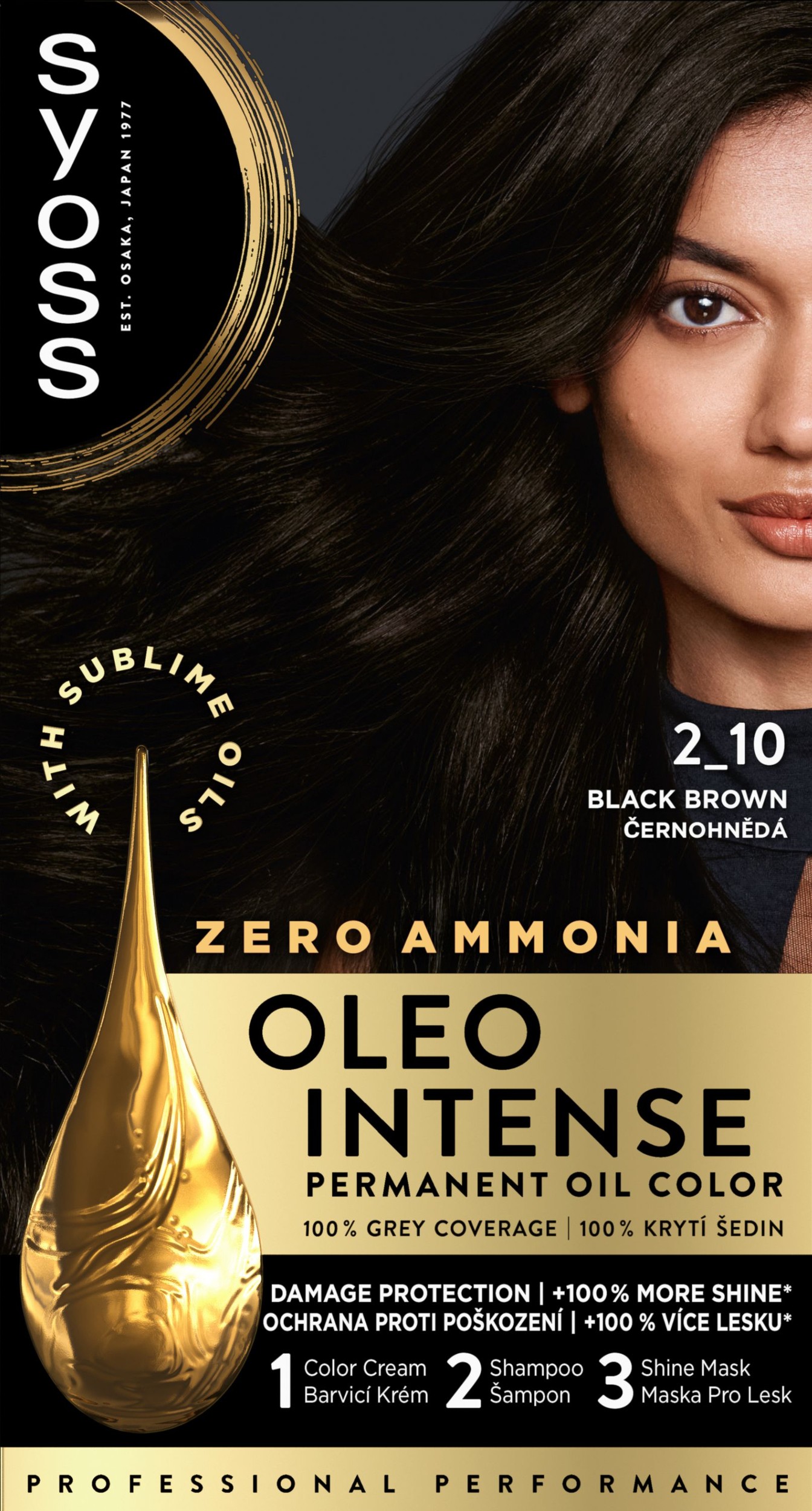 Drogerie a kosmetika - Syoss Oleo Intense olejová barva černohnědý 2-10 50 ml