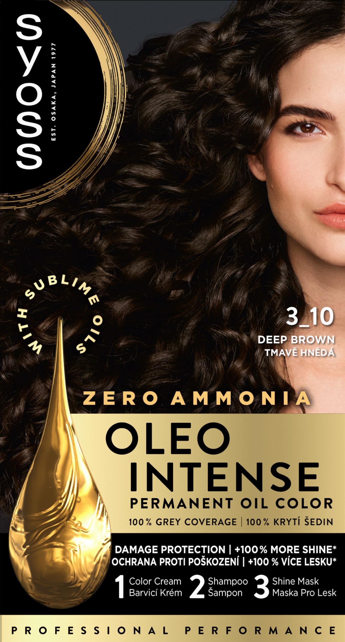 Drogerie a kosmetika - Syoss Oleo Intense olejová barva tmavě hnědý 3-10 50 ml