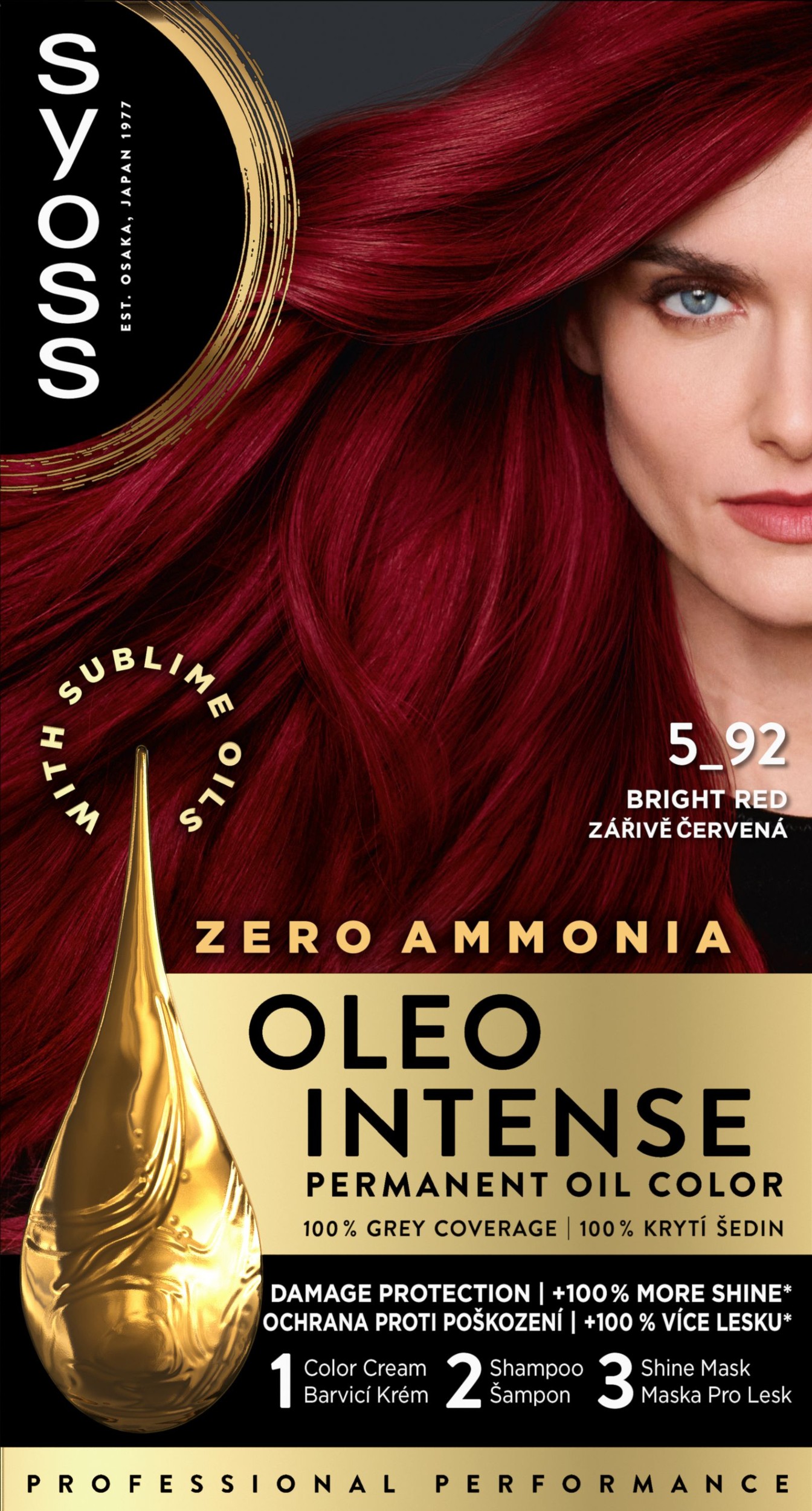 Drogerie a kosmetika - Syoss Oleo Intense olejová barva zářivě červený 5-92 50 ml