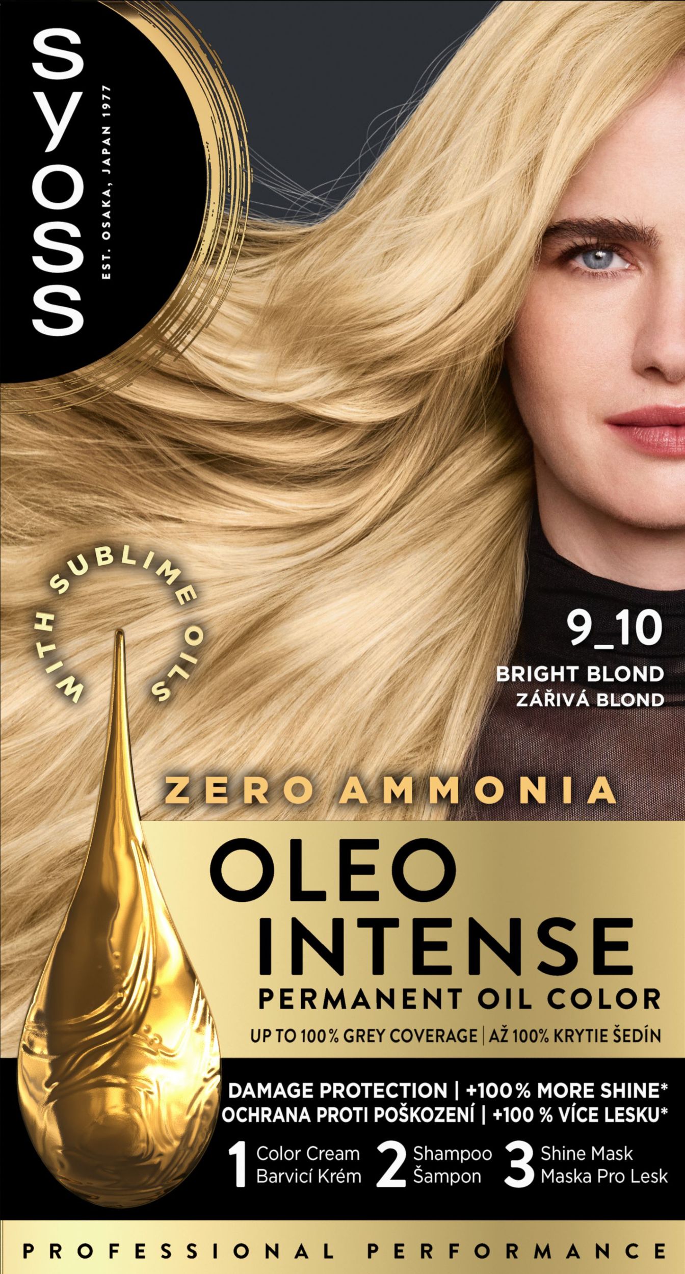 Drogerie a kosmetika - Syoss Oleo Intense olejová barva zářivě plavý 9-10 50 ml