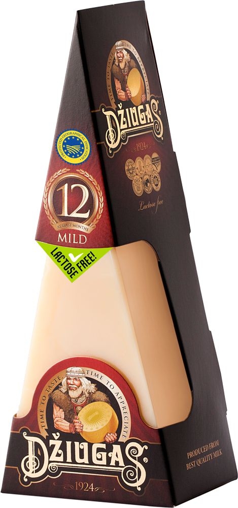 Mléčné a chlazené - Sýr Džiugas Bronze - výseč, doba zrání 12 měsíců, 40% t.v.s. 180 g