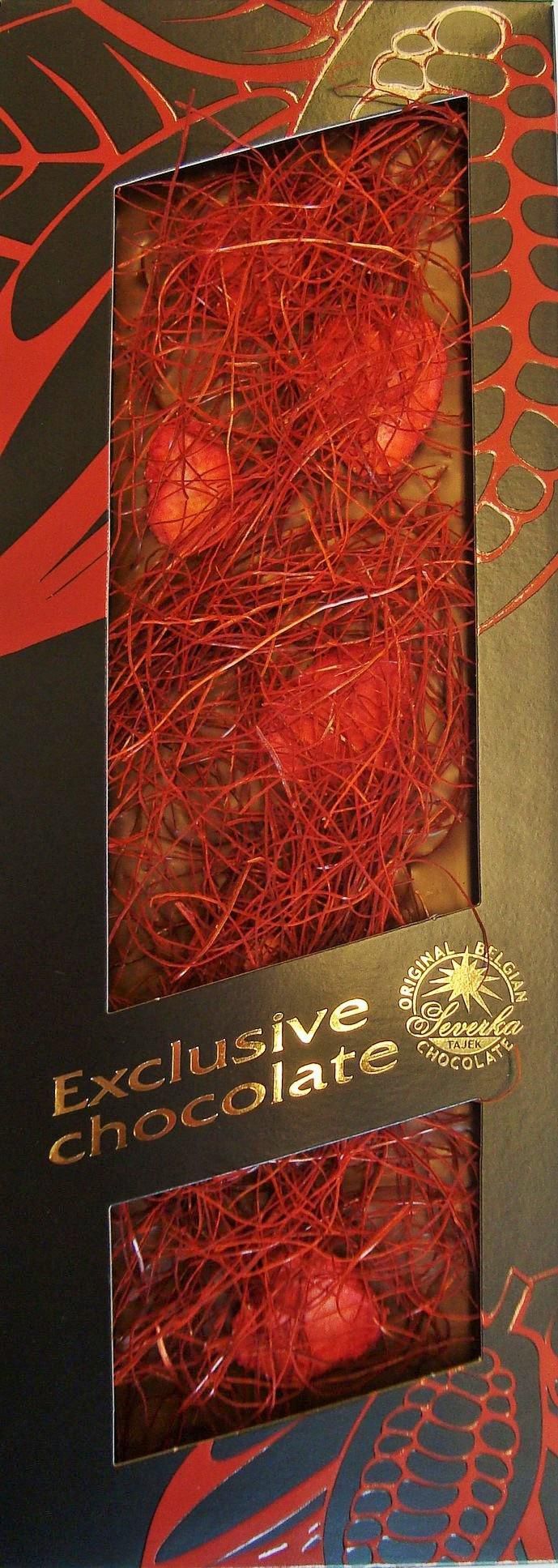Trvanlivé potraviny - T-Severka Hořká čokoláda formovaná s chilli nitěmi a jahodami 120 g