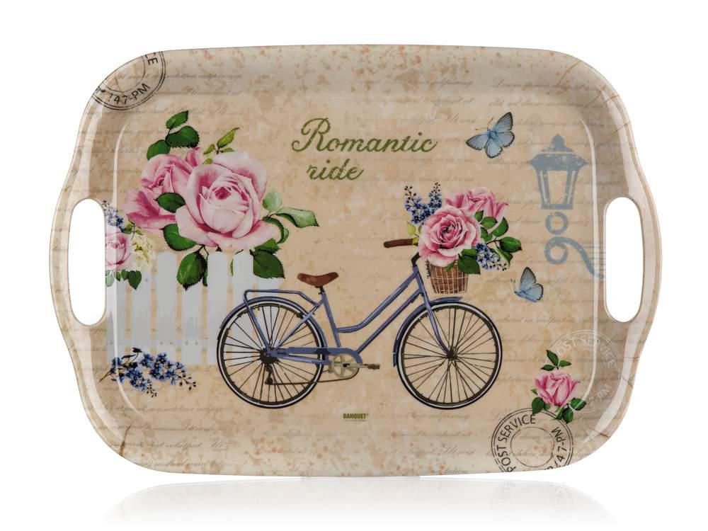 Domácnost a Zahrada - Tác s uchy melaminový Banquet ROMANTIC RIDE 36 x 25,5 cm