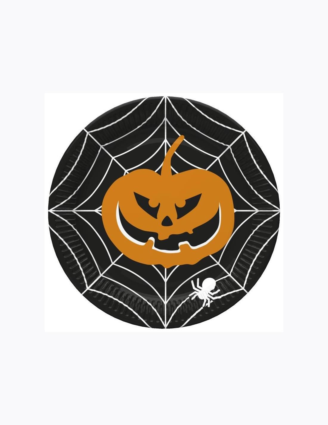 Talíř Halloween 23cm, 8ks, černá