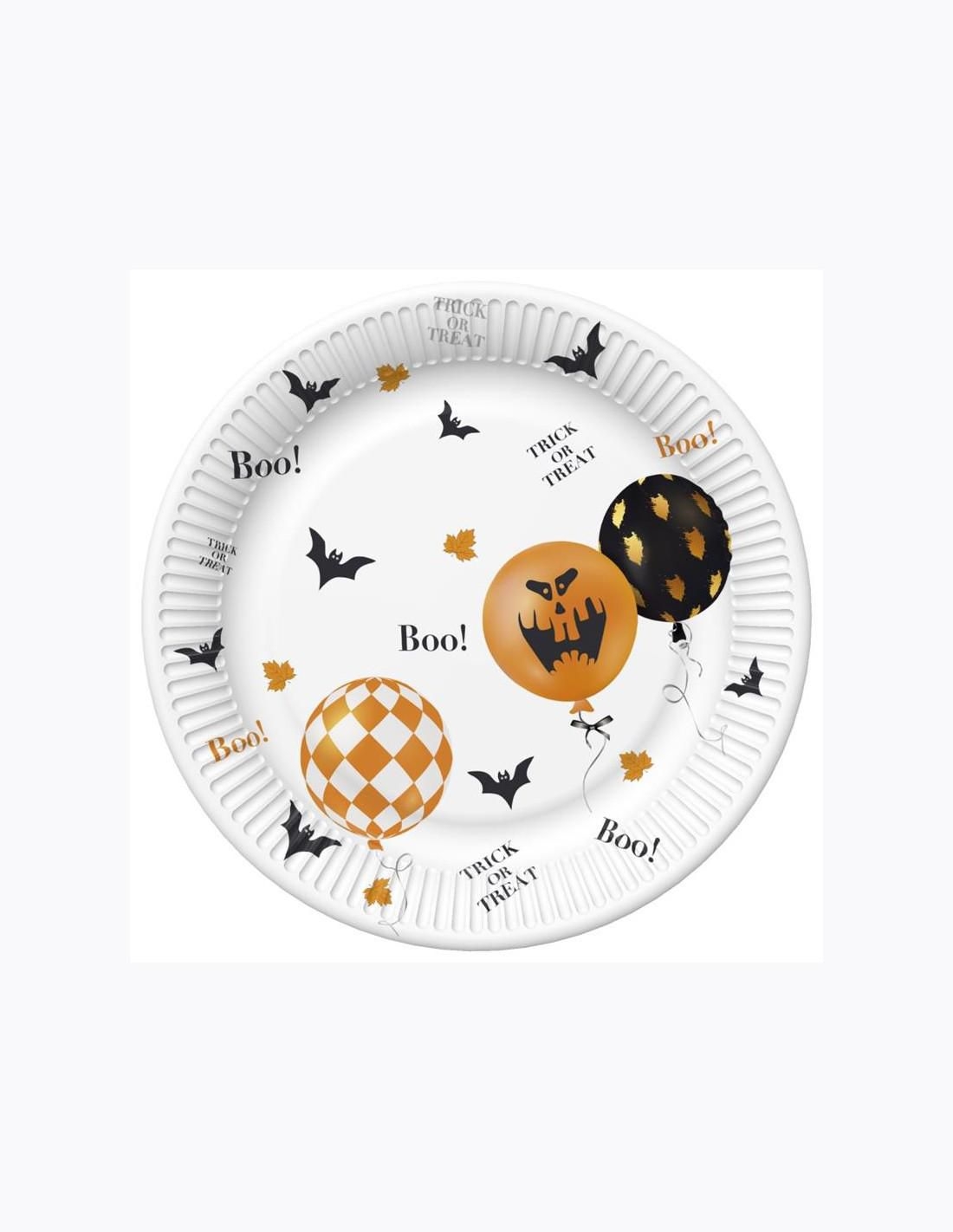 Domácnost a Zahrada - Talíře Halloween 18cm, 8ks, balónky