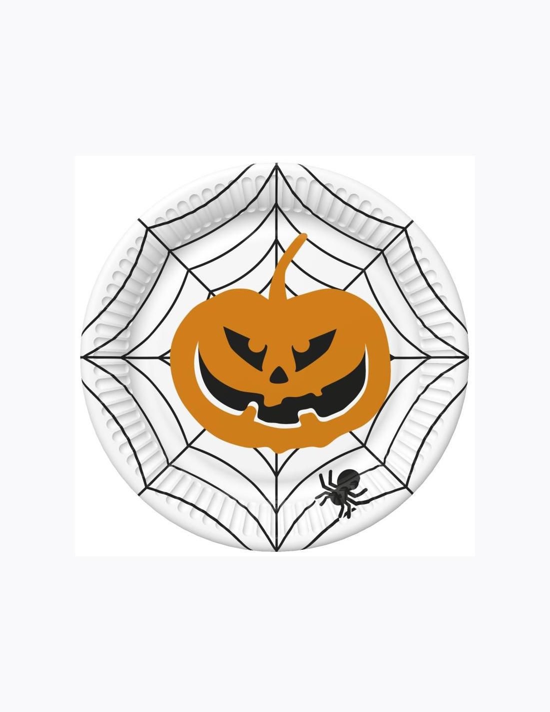 Talíře Halloween 18cm, 8ks, bílá