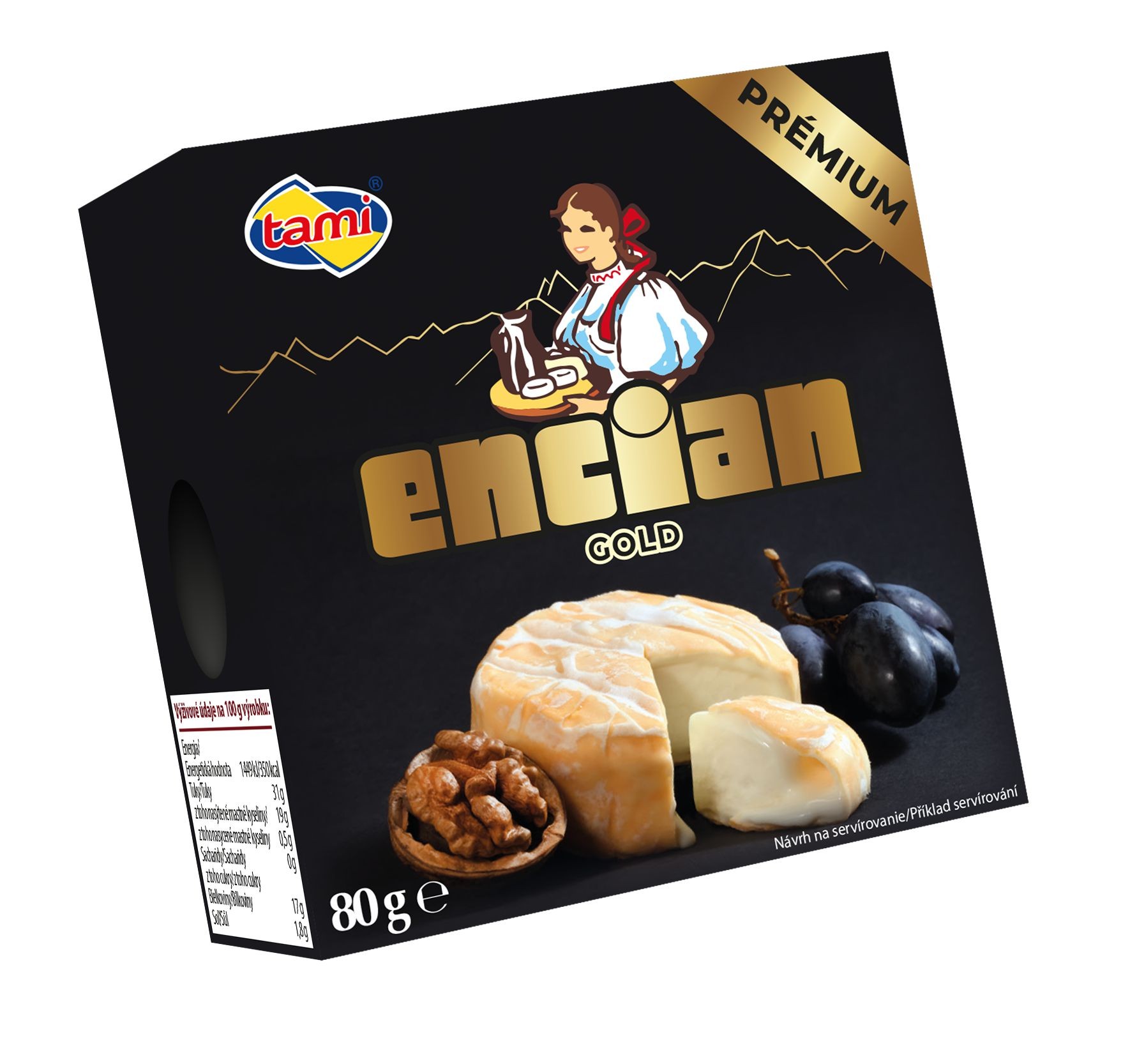 Mléčné a chlazené - Tami Encián camembert prémium gold 80g