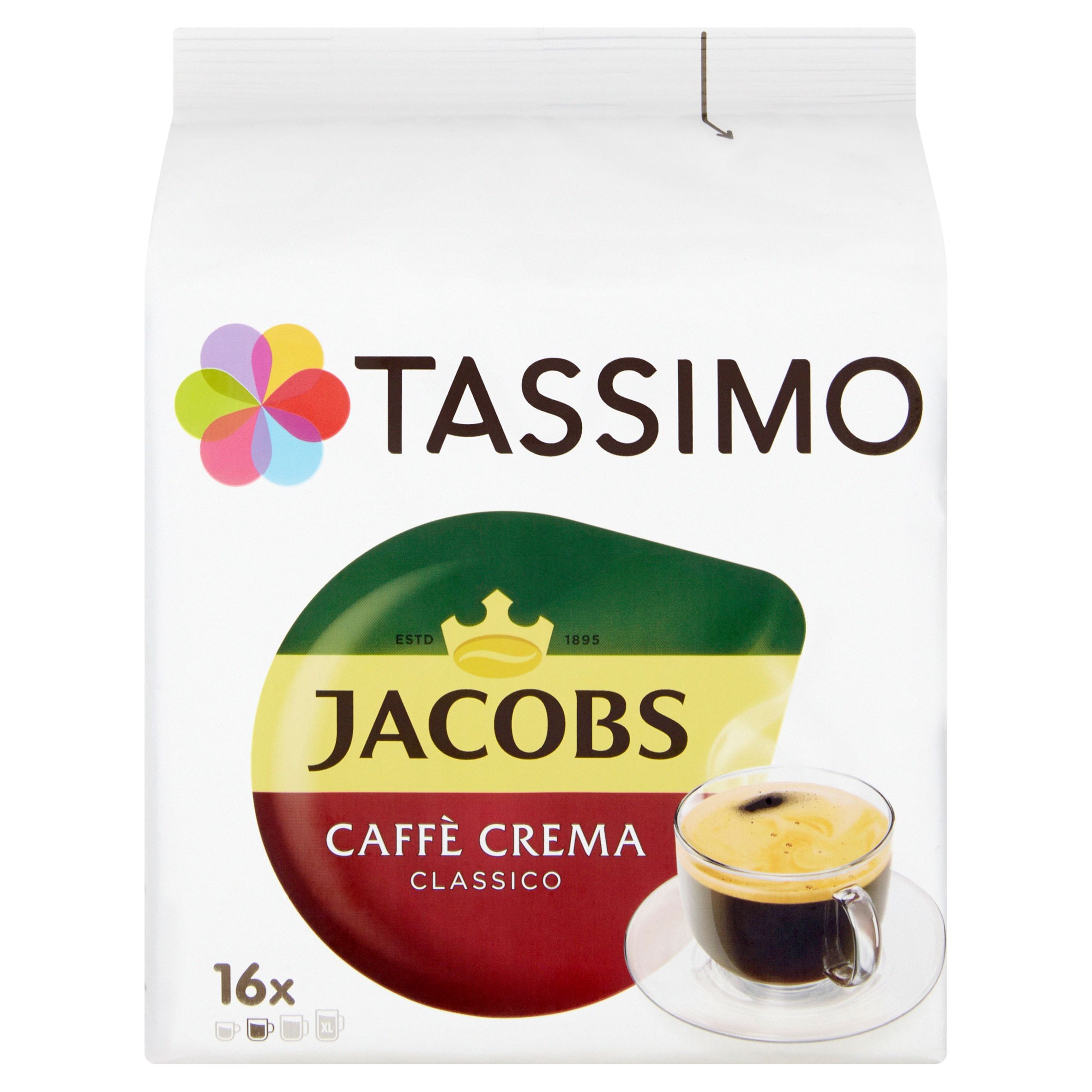 Nápoje - Tassimo Jacobs Caffè Crema Classico 16x7 g