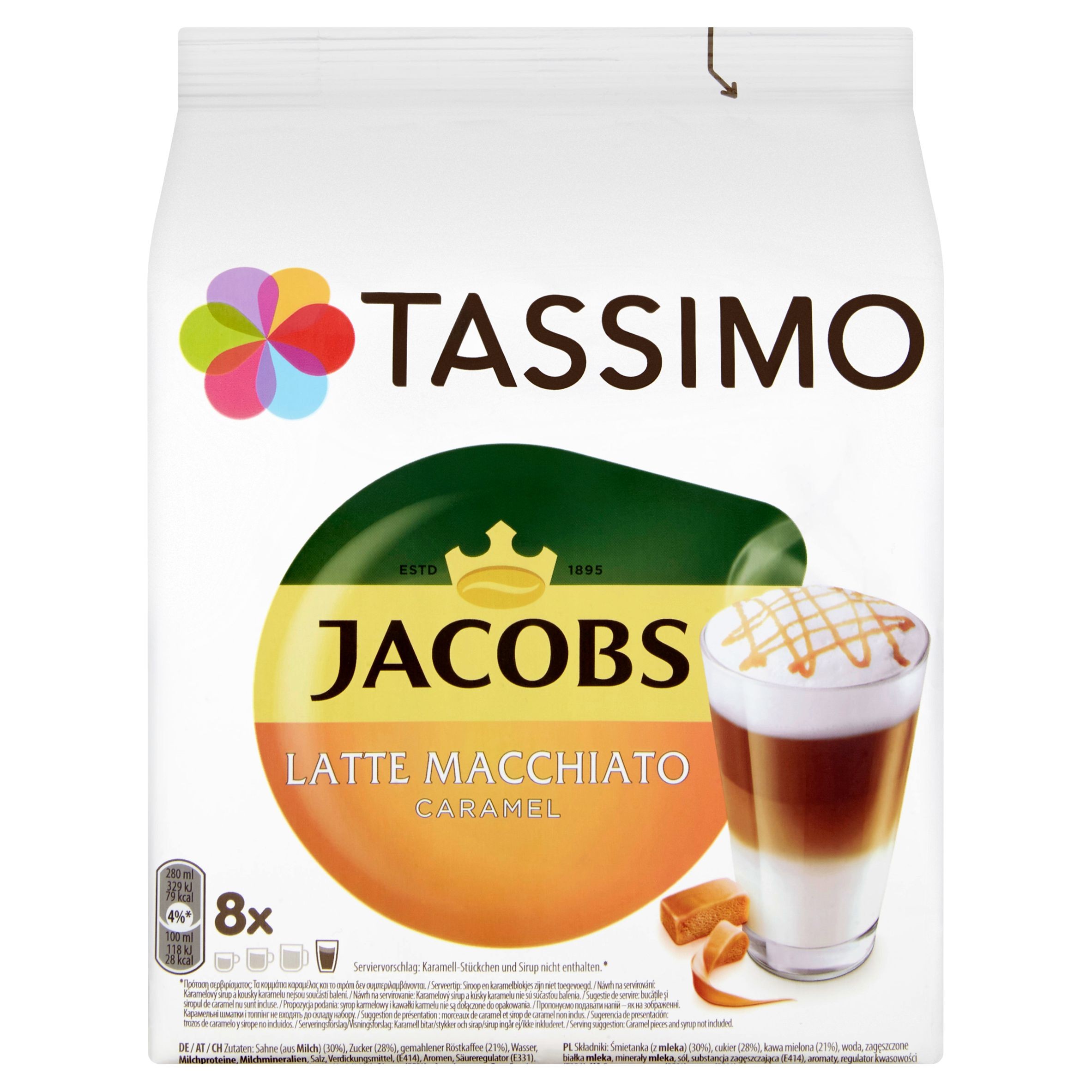Nápoje - Tassimo Jacobs Latte Macchiato caramel 268 g