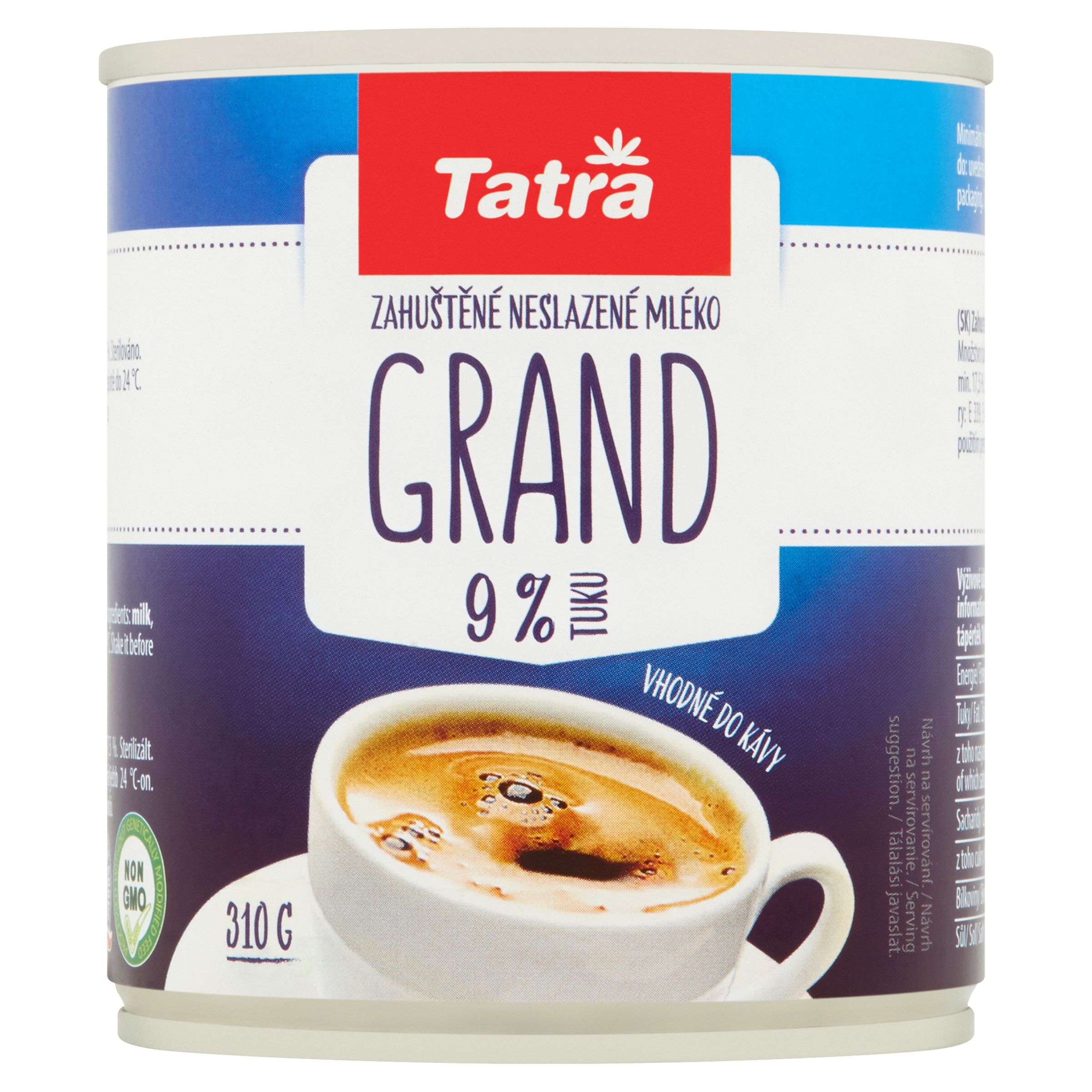 Mléčné a chlazené - Tatra Grand zahuštěné neslazené plnotučné mléko do kávy 310 g