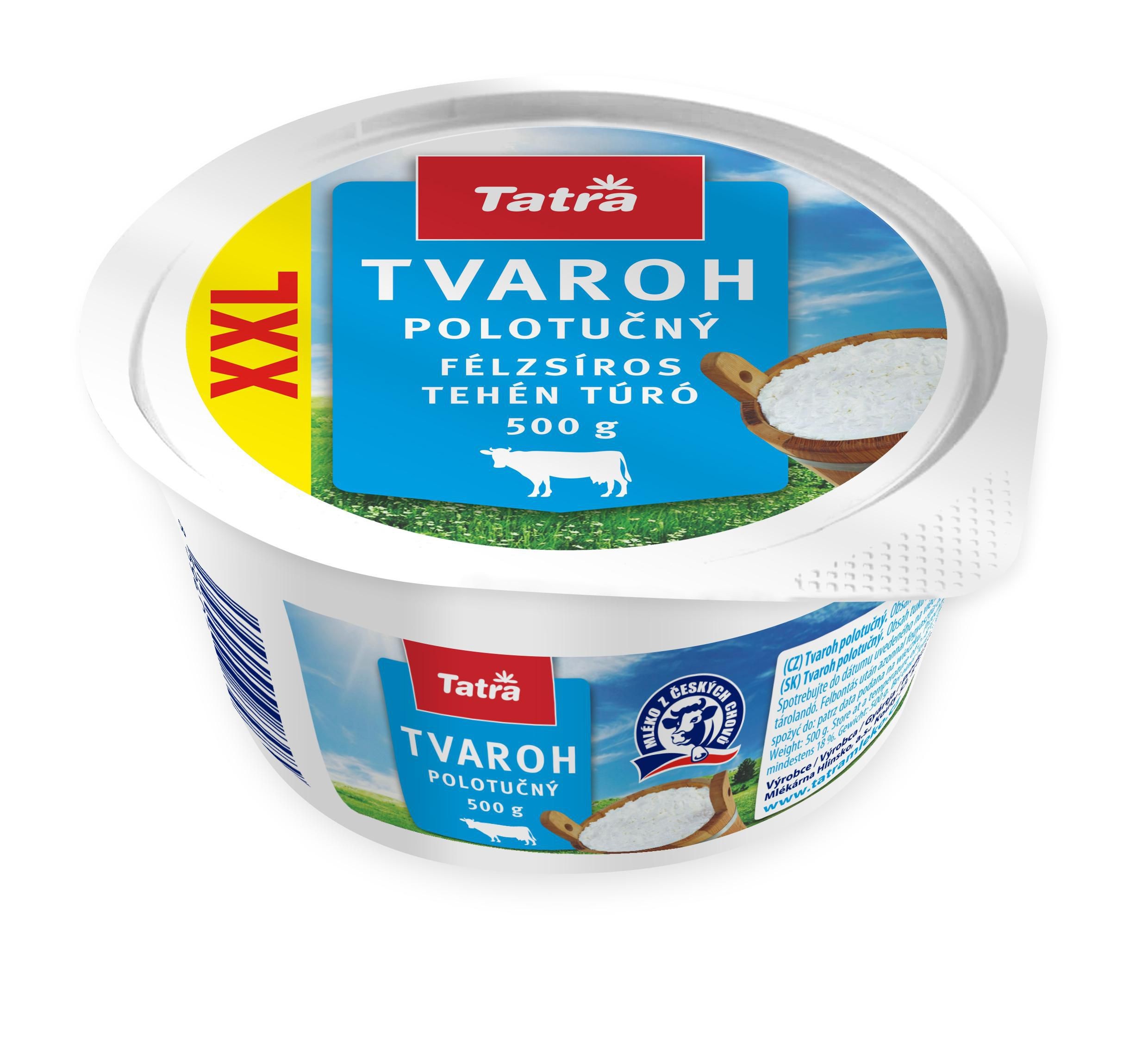 Mléčné a chlazené - Tatra tvaroh polotučný 500g